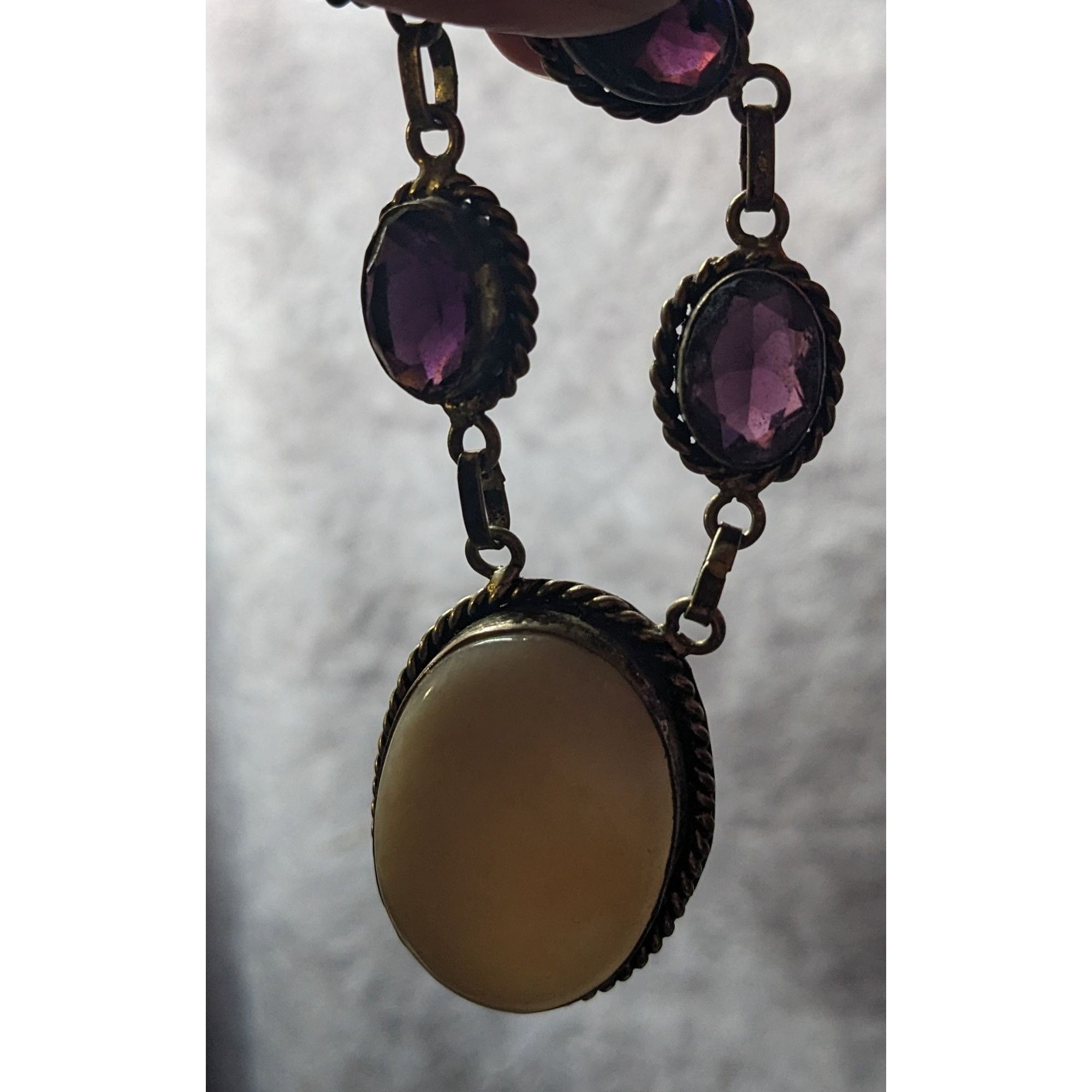 Other Vintage Sterling Silver Multi Gemstone Romantic Necklace Size ONE SIZE - 15 Thumbnail