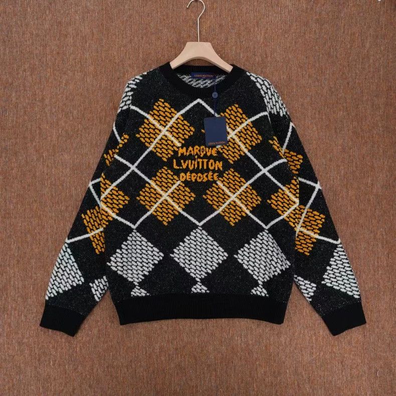 Louis Vuitton Louis Vuitton Men's Checkerboard Wool Sweater - dmc Size US XXL / EU 58 / 5 - 1 Thumbnail