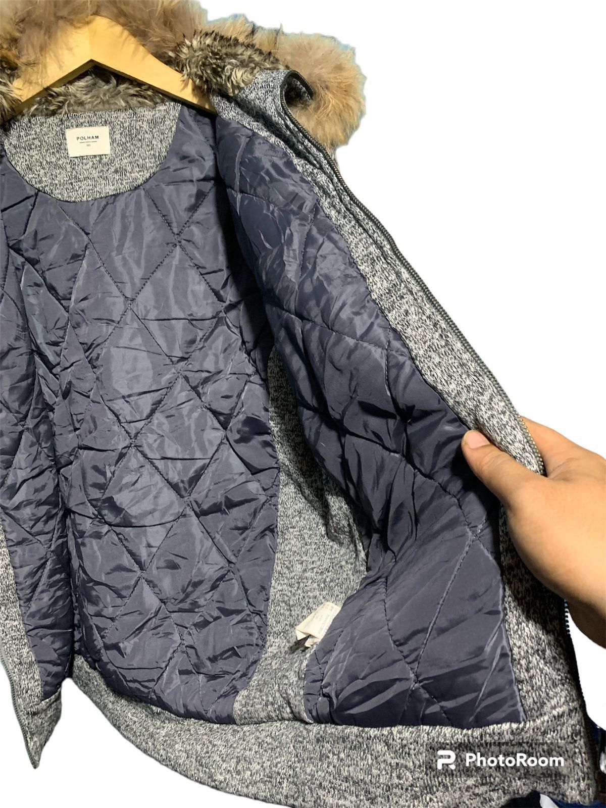 Japanese Brand Vintage polham diamond fur hoodie Size US L / EU 52-54 / 3 - 5 Thumbnail