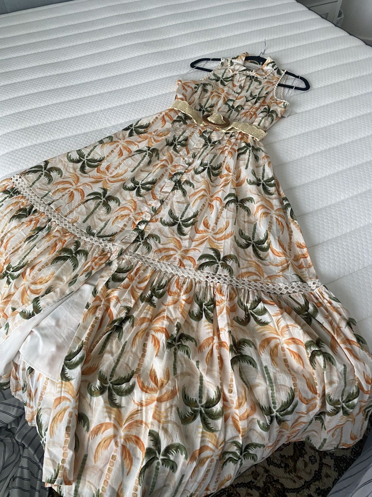Ann Taylor NWT Taylor Printed Teffeta-Belted Front Button Maxi Dress Size M / US 6-8 / IT 42-44 - 13 Thumbnail