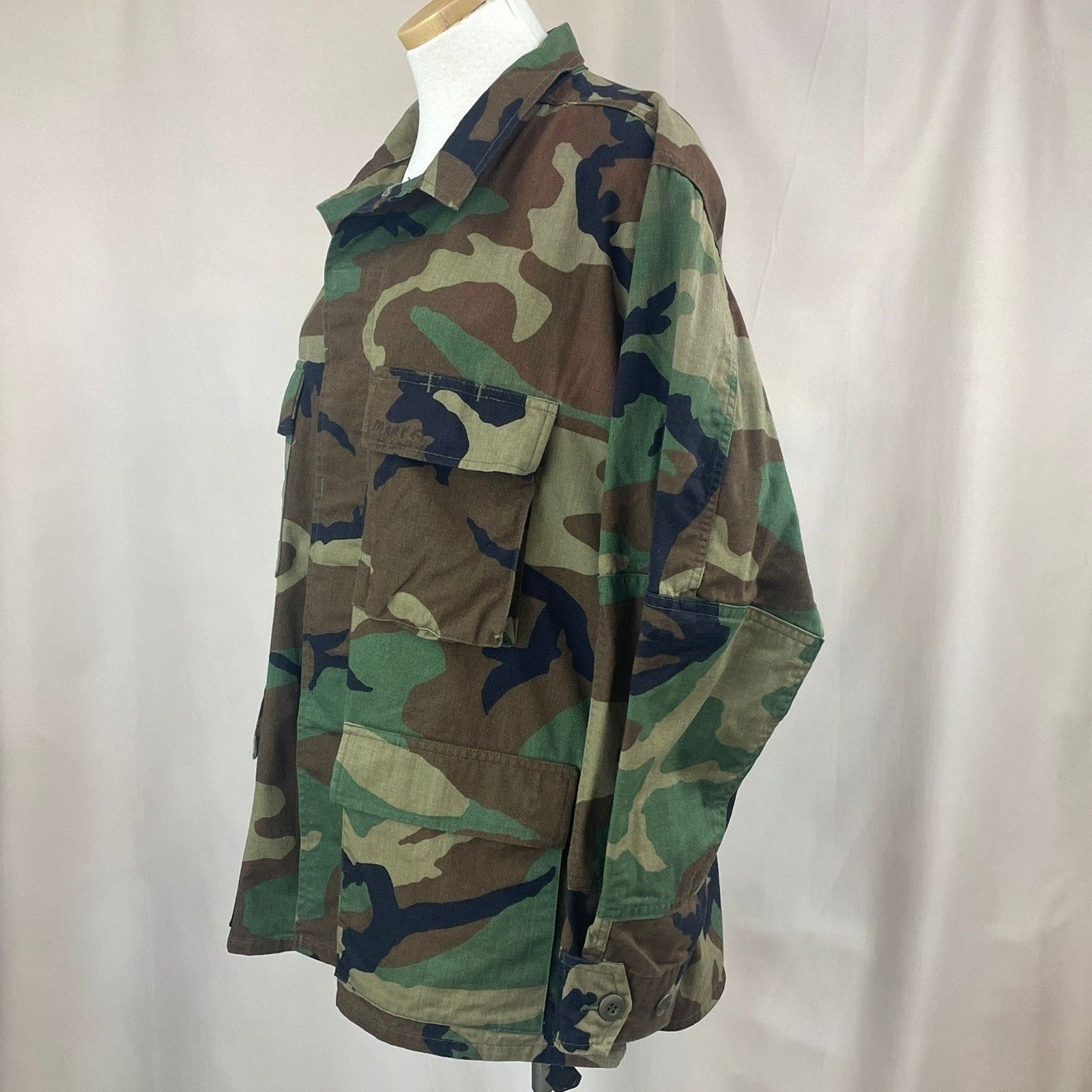 Vintage 90s Army Coat Mens (L) Camo Woodland BDU Tactical USA Size US L / EU 52-54 / 3 - 7 Thumbnail