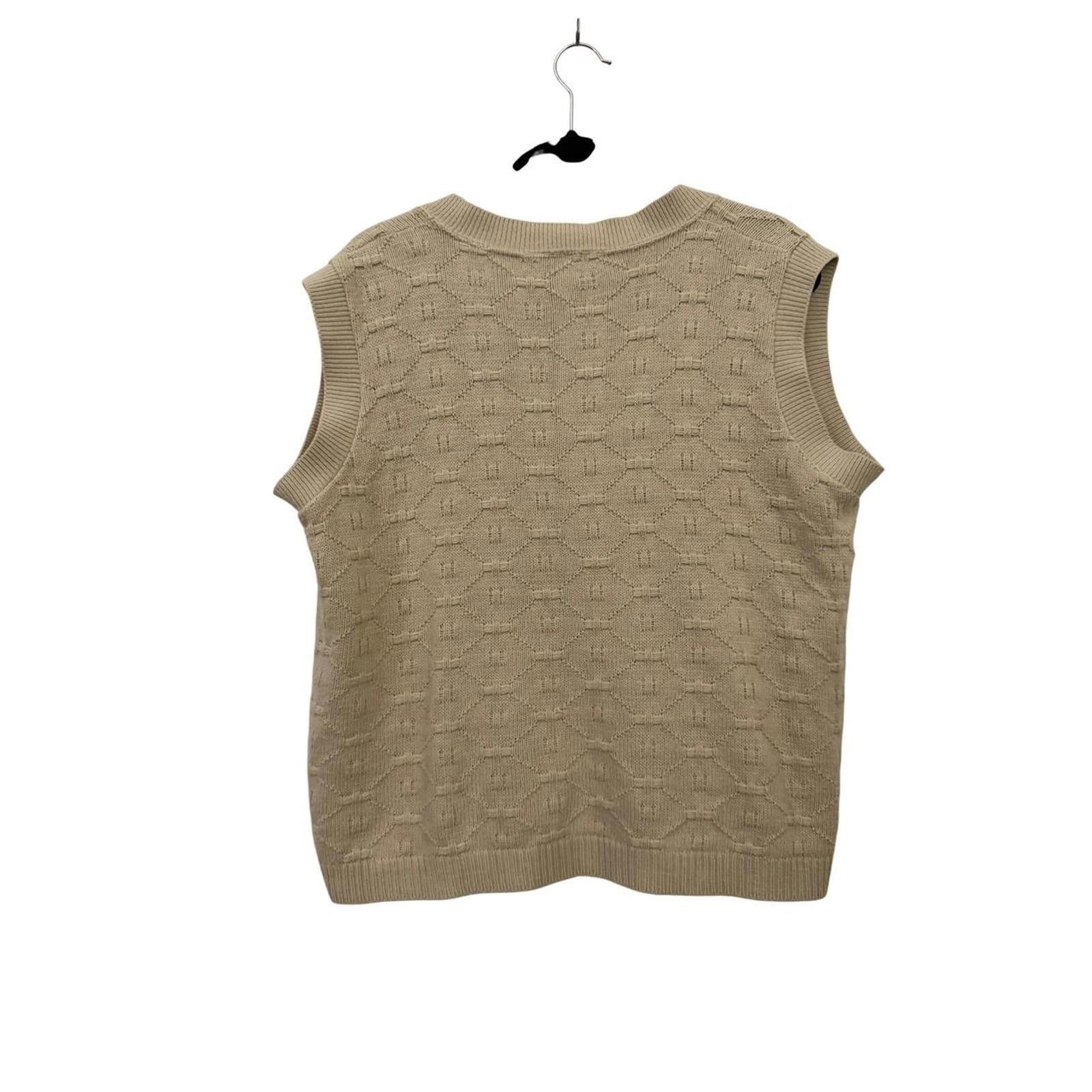 Other Women Preppy Tan Light Academia Vintage knit Vest Size XL / US 12-14 / IT 48-50 - 4 Thumbnail