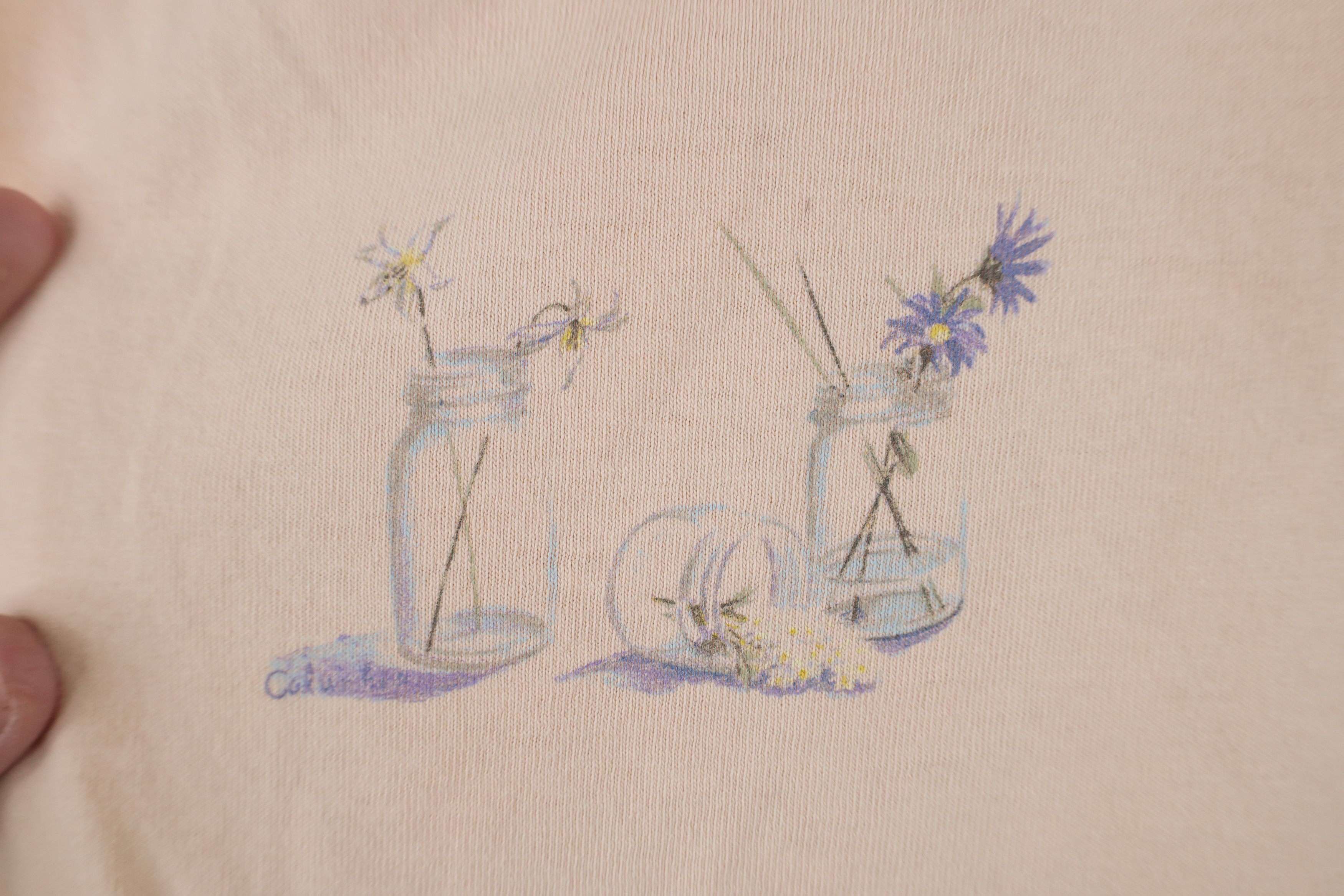 Columbia Vintage 90s Columbia Flower Mason Jar Short Sleeve T-Shirt Size US XL / EU 56 / 4 - 4 Thumbnail