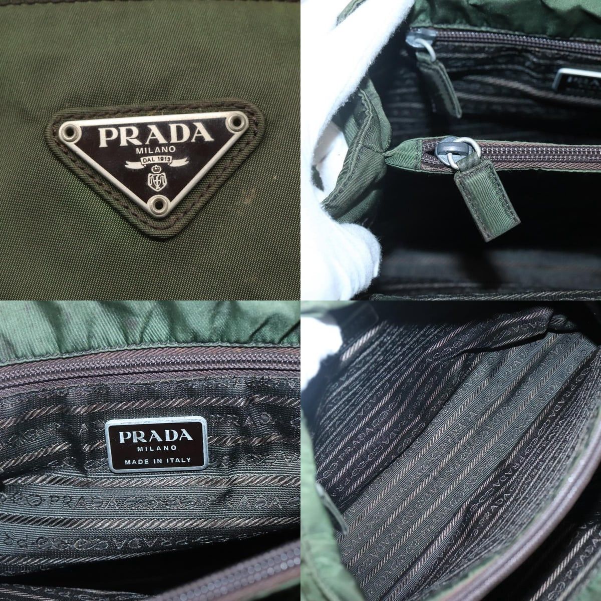 Prada PRADA Hand Bag Nylon Khaki Silver Size ONE SIZE - 11 Thumbnail