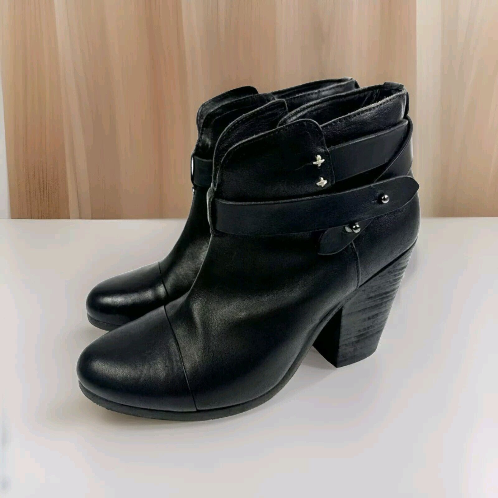 Rag & Bone Rag & Bone Size Harrow Ankle Booties Black Strap,Block Heel Size US 8.5 / IT 38.5 - 3 Thumbnail