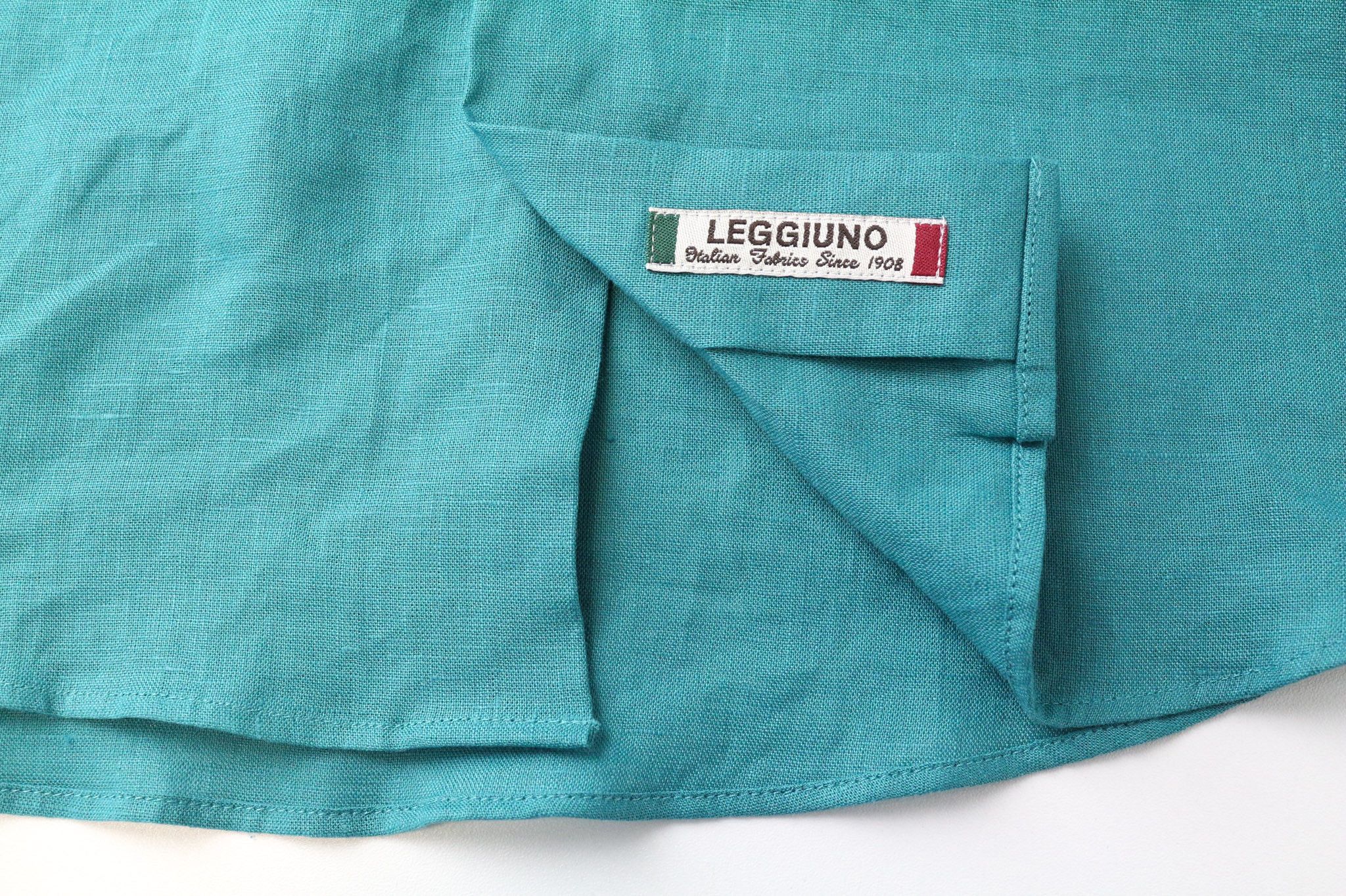 Suitsupply 37/38/14 1/2/15 Slim Linen Aqua Blue Long Sleeve 77294 Size 36R - 6 Thumbnail