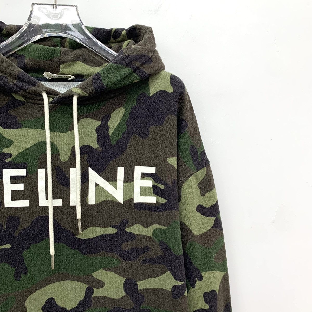 Celine Celine Camouflage Logo Hooded Drawstring Sweatshirt K26WX Size S / US 4 / IT 40 - 3 Thumbnail