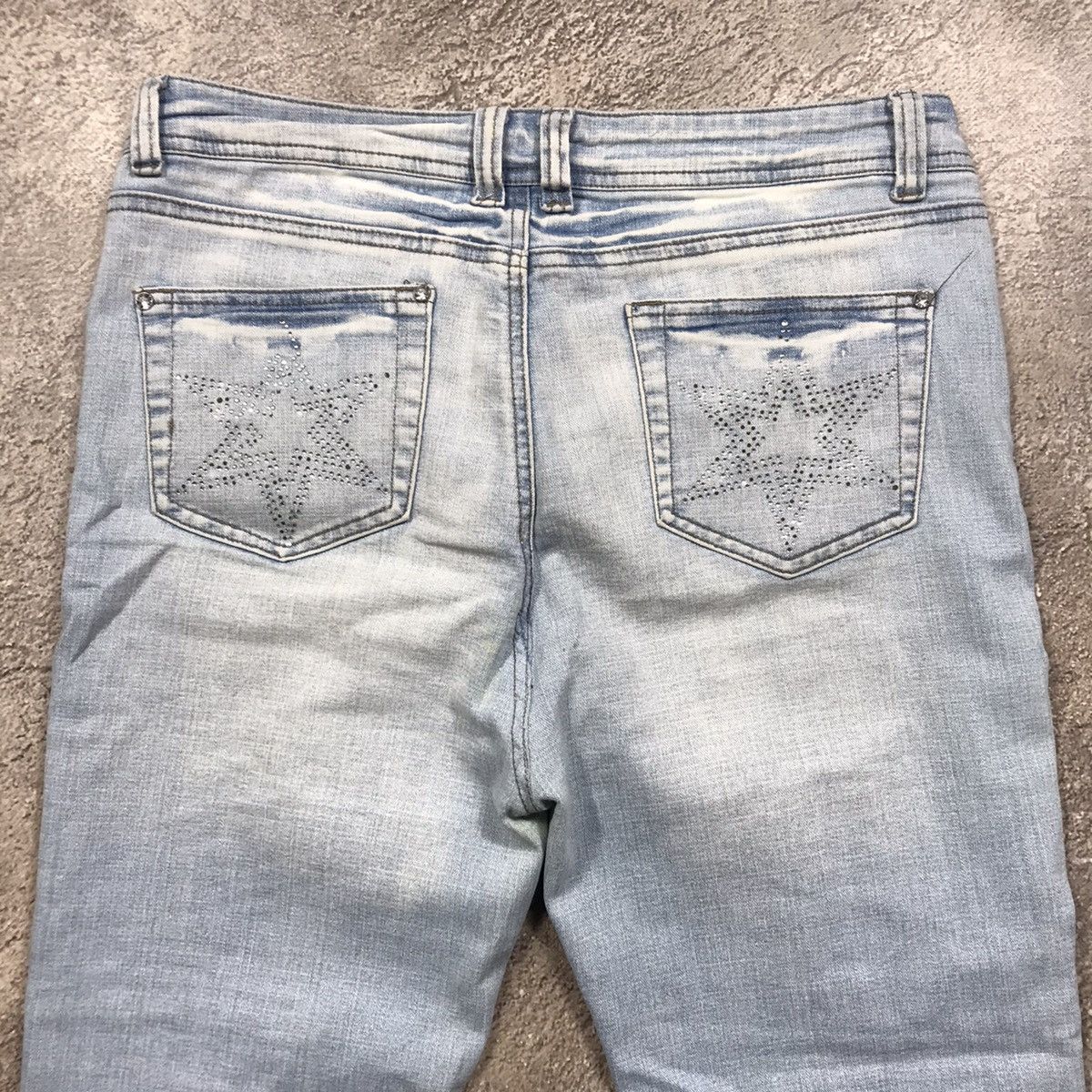 Vintage Vintage 90s Distressed Low Rise Flared Jeans Skate Baggy 31 Size 31" - 5 Thumbnail