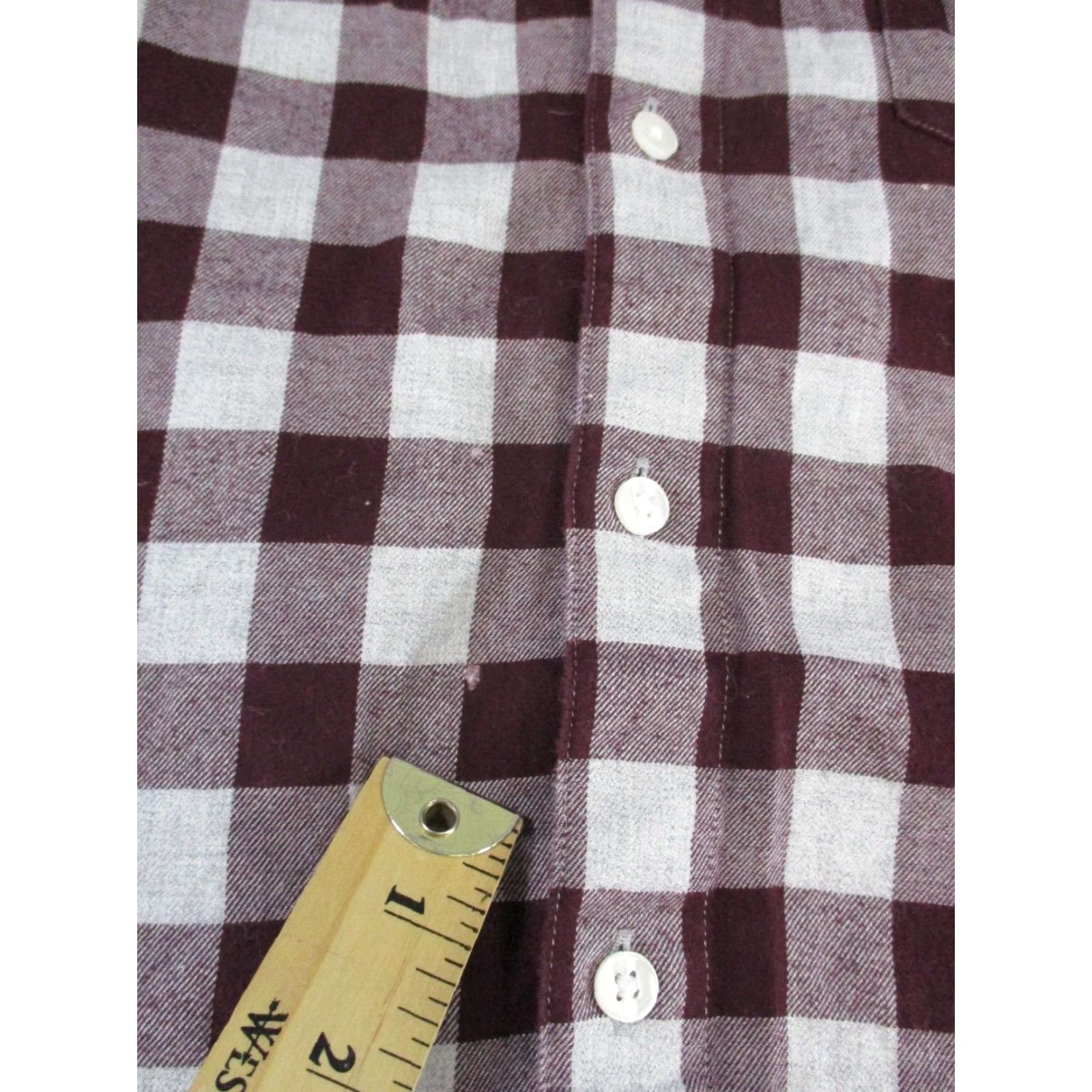 Bonobos Bonobos Flannel Shirt Mens Large Burgundy Gray Cotton Size US L / EU 52-54 / 3 - 5 Thumbnail