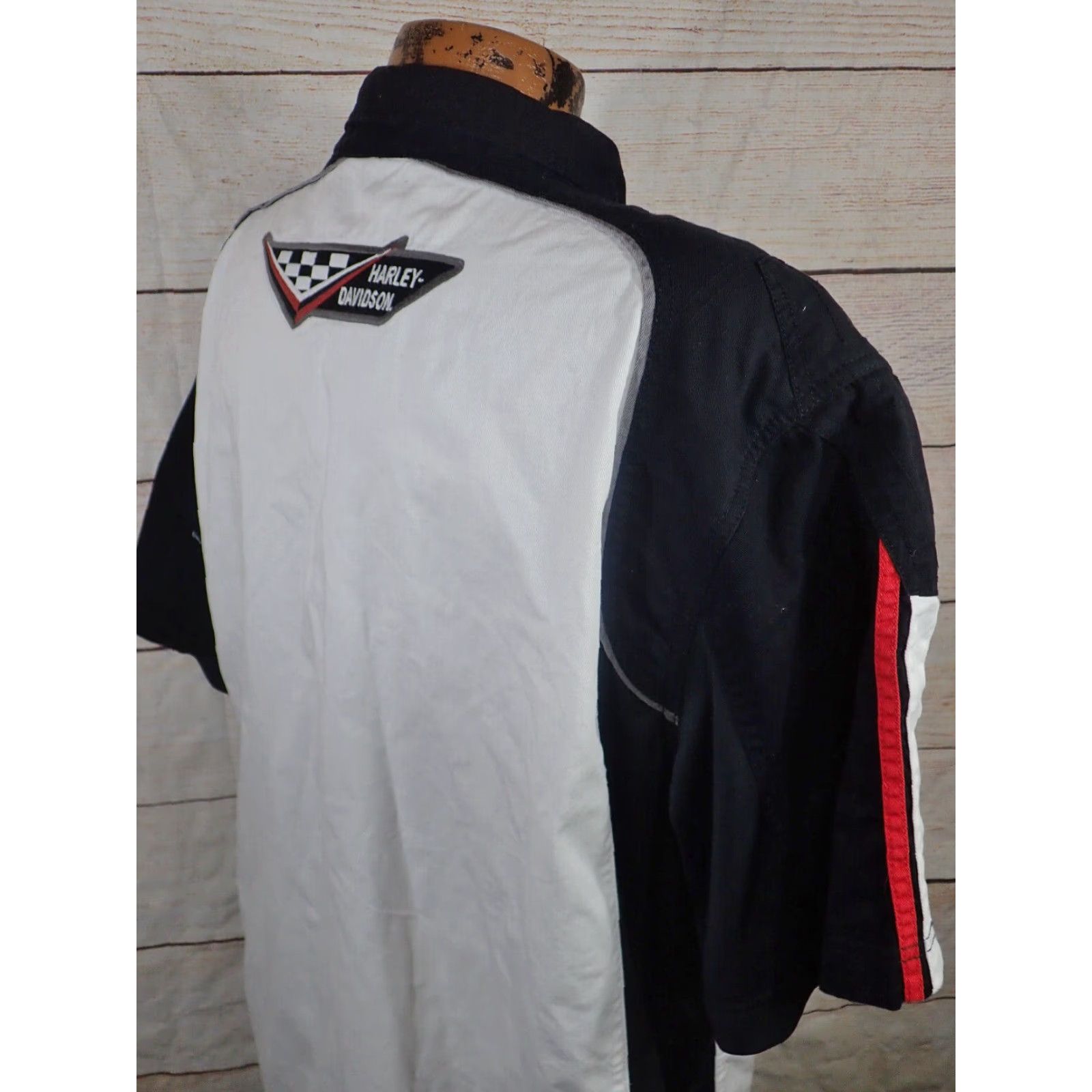 Harley Davidson Harley-Davidson Mens Racing Embroidered Button-Down Shop Shirt 3XL White Black Multicolor Embroidered 3XL Shirt Size US XXL / EU 58 / 5 - 4 Thumbnail
