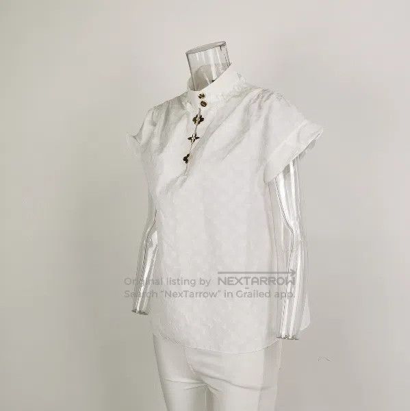 Louis Vuitton Louis Vuitton White Cotton Printed Top. Size US S / EU 44-46 / 1 - 2 Thumbnail
