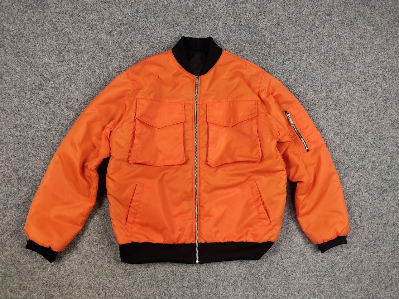 Japanese Brand Vintage Japan Style Orange Pocket Bomber Jacket Y2K Style Size US M / EU 48-50 / 2 - 12 Thumbnail