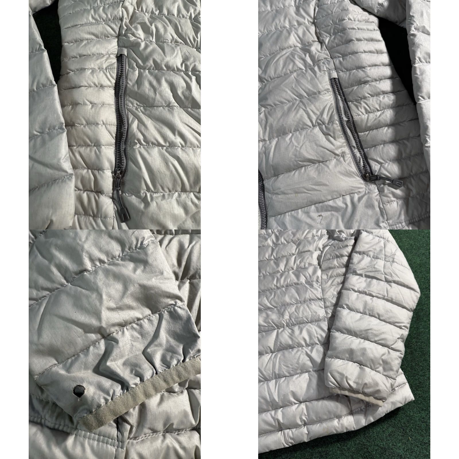 Patagonia Goose Down Sweater Puffer Jacket Womens S Gray Full Zip