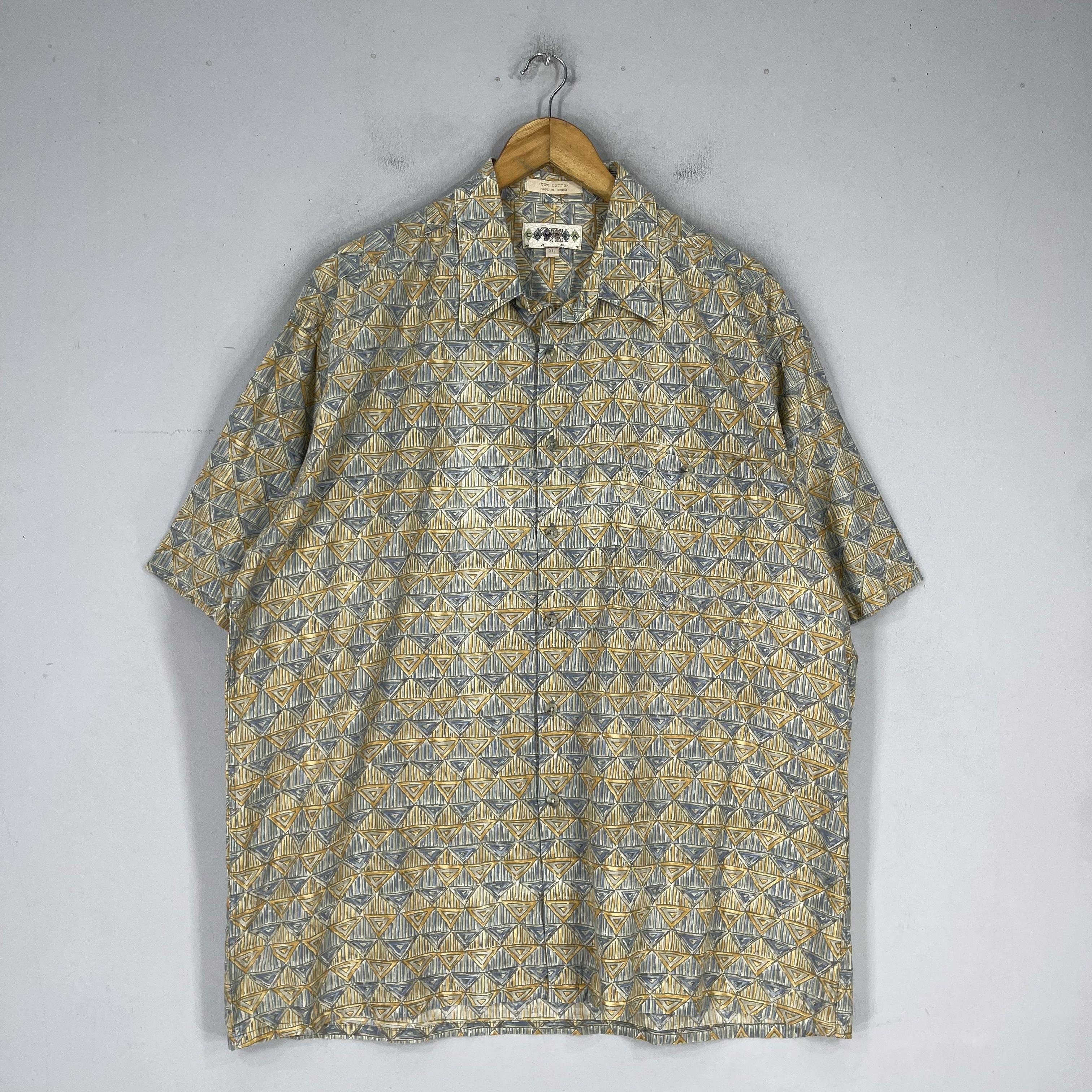 Japanese Brand CAMPIA MODA Hawaii Abstract Geometrical Artwork Shirt Size US XL / EU 56 / 4 - 4 Thumbnail