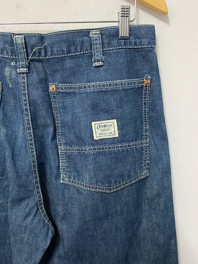 Oshkosh Vtg 90s OshKosh B'gosh Baggy Carpenter Jeans Faded Indigo Size US 33 - 5 Thumbnail