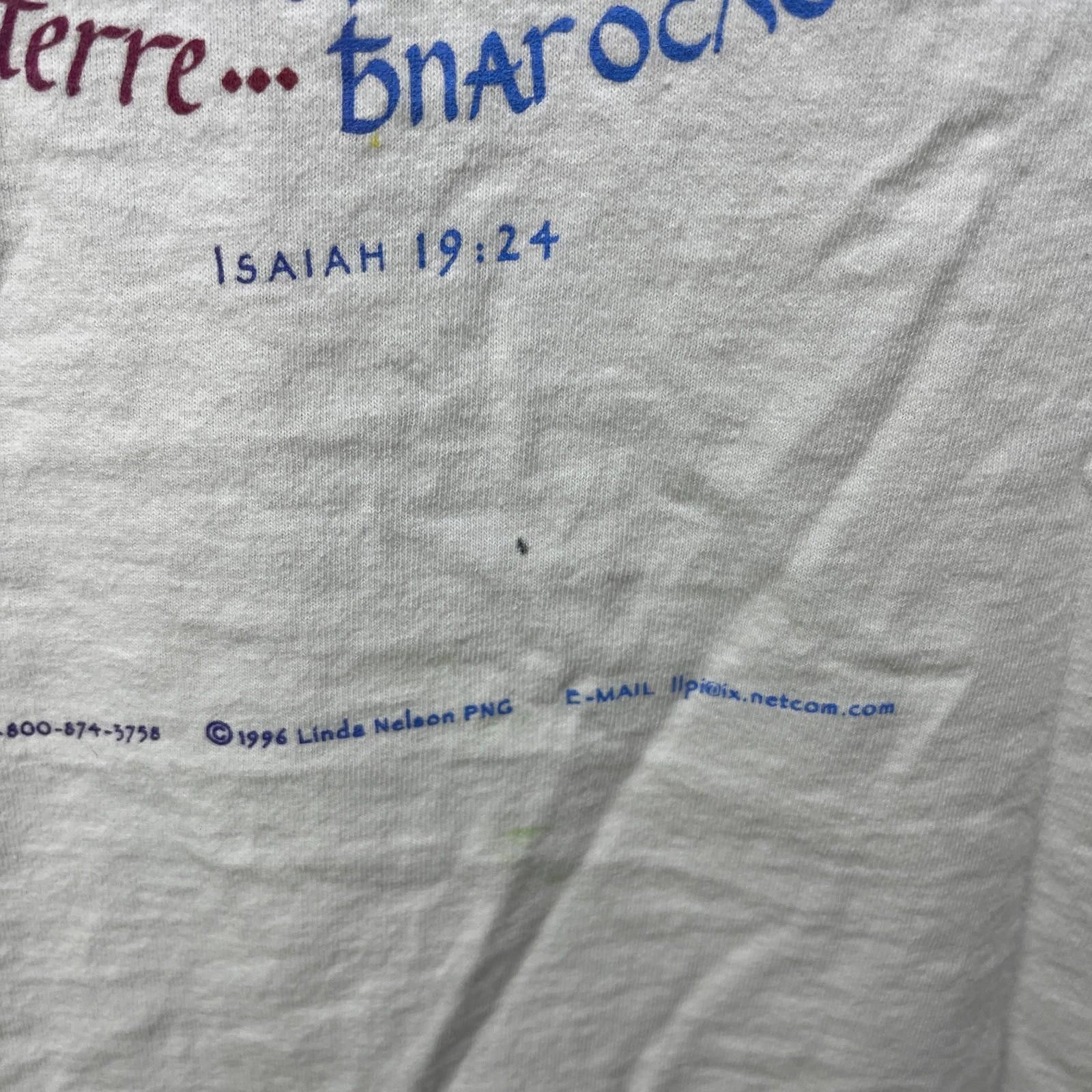 Vintage Vintage 90s Jerusalem Hebrew Jewish Israel T Shirt Large Size US L / EU 52-54 / 3 - 11 Thumbnail