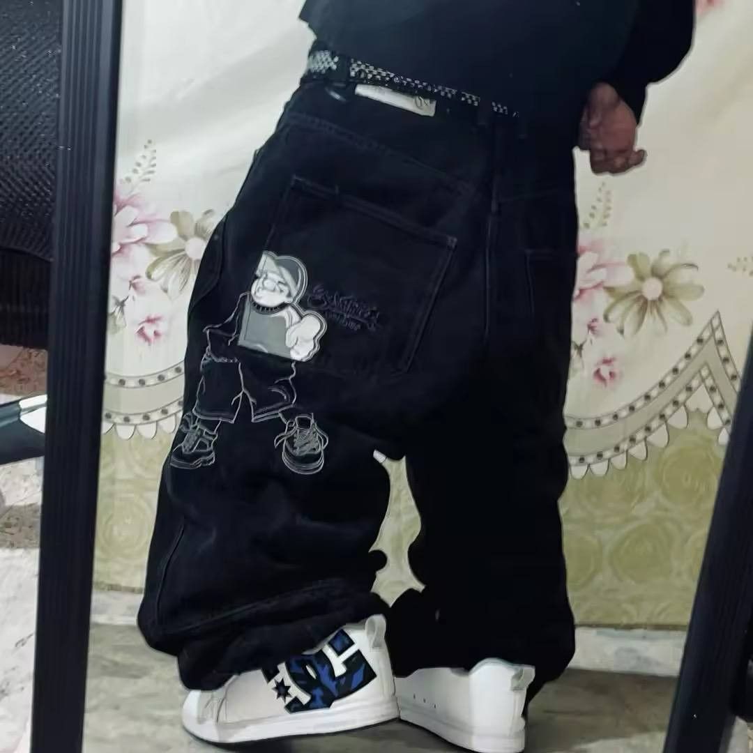 Japanese Brand × Vintage Embroidered wide leg jeans ( unisex ) Size US 36 / EU 52 - 1 Thumbnail