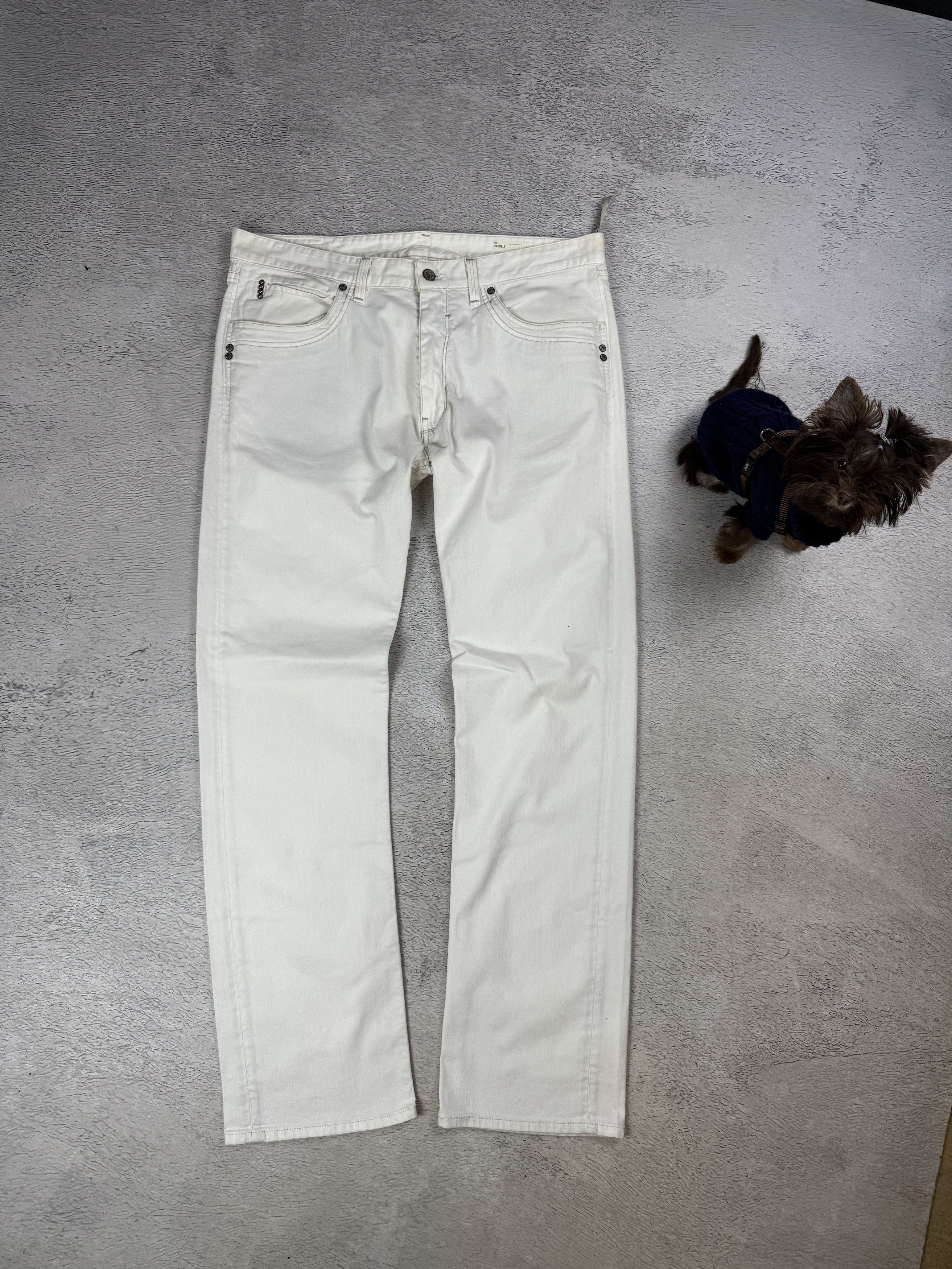 Replay Replay Carmelo Jeans White Back Logo Made In Italy Straigth Size US 36 / EU 52 - 3 Thumbnail