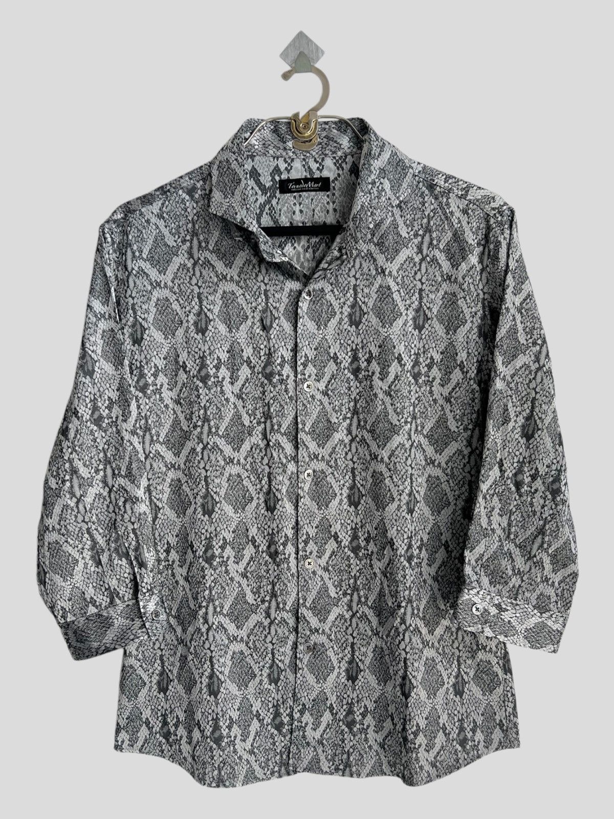 A.F.F.A. Y2K Tornardo Mart 🇯🇵 Exotic Snakeskin Polyester Button Shirt Size US M / EU 48-50 / 2 - 2 Thumbnail
