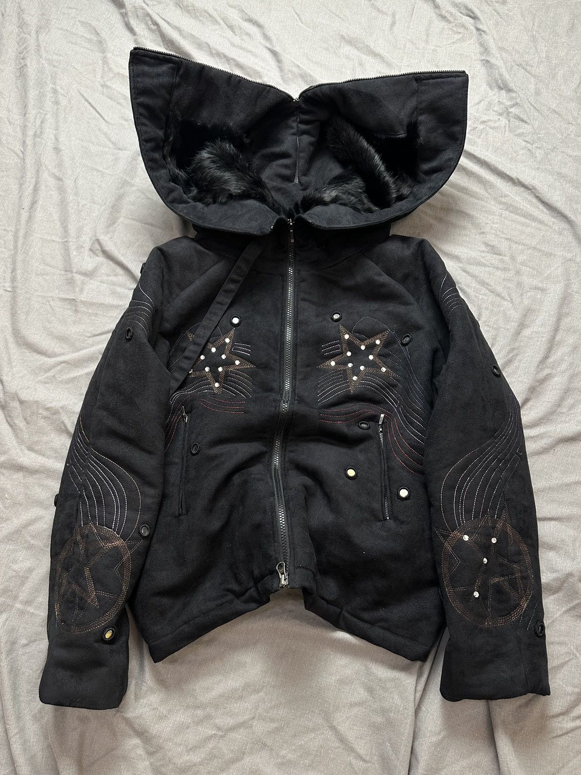 Pre-owned Hysteric Glamour X If Six Was Nine Fur Jacket Yohji Yamamoto Junya Watanabe Playboi Carti Style In Black