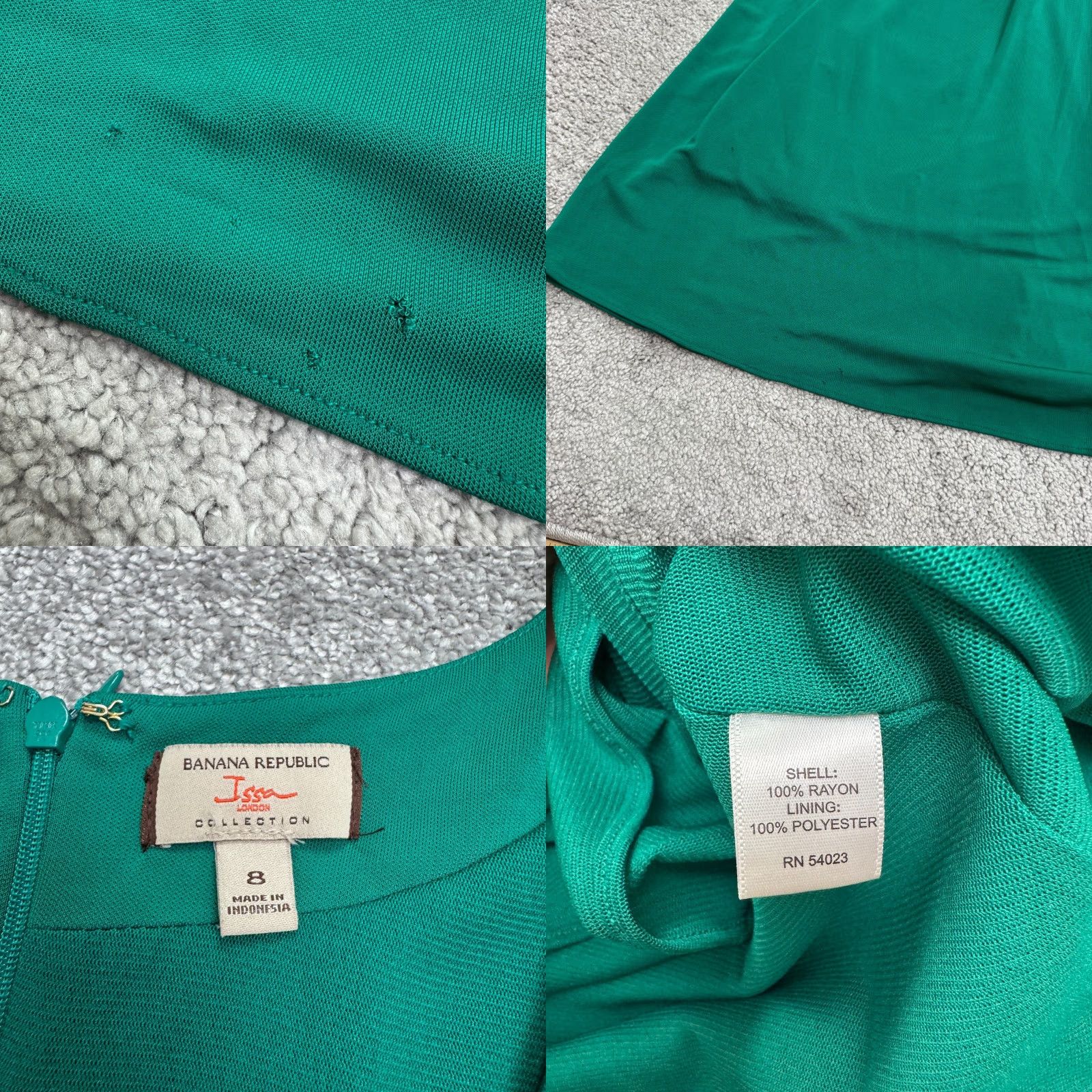 Banana Republic Banana Republic A-Line Dress Womens 8 Green Ruched V-Neck Business Casual Size M / US 6-8 / IT 42-44 - 8 Thumbnail