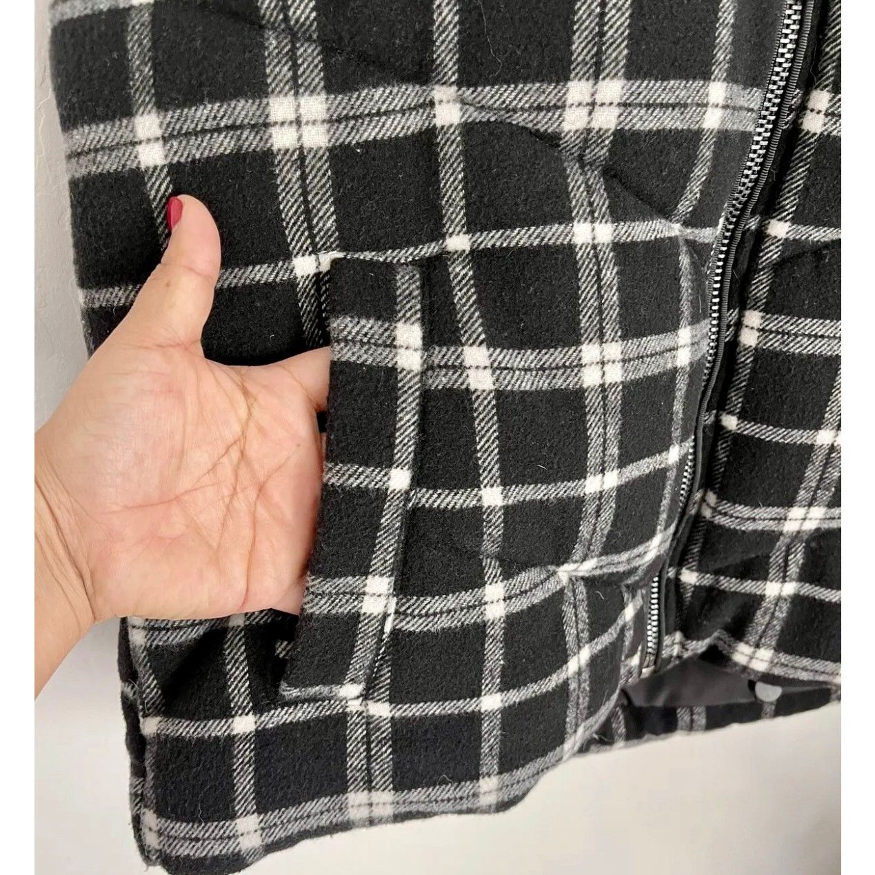Zara Zara plaid quilted vest ecru/black Size XS / US 0-2 / IT 36-38 - 7 Thumbnail