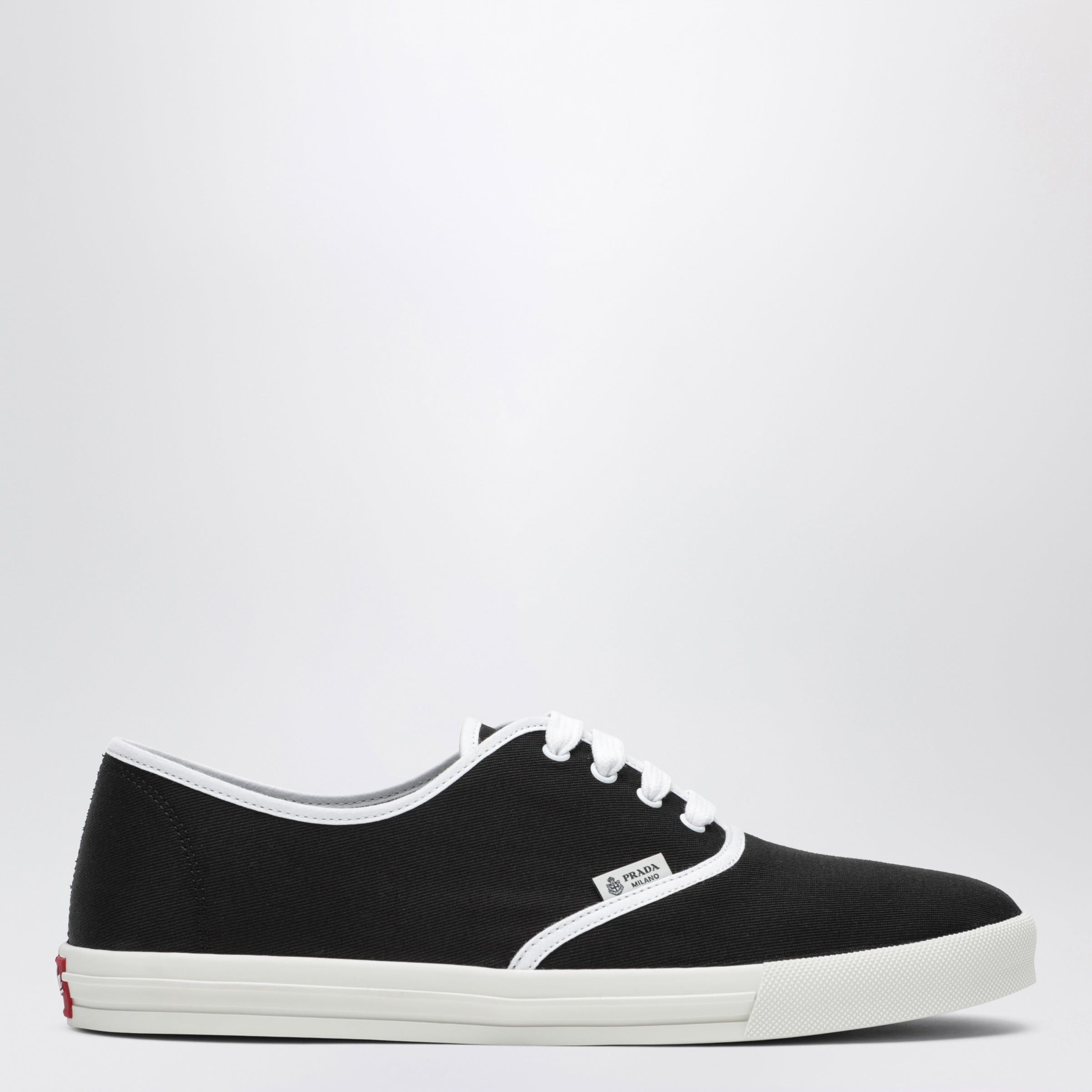 Prada Prada Black Drill Fabric Sneakers Size US 8 / EU 41 - 1 Thumbnail