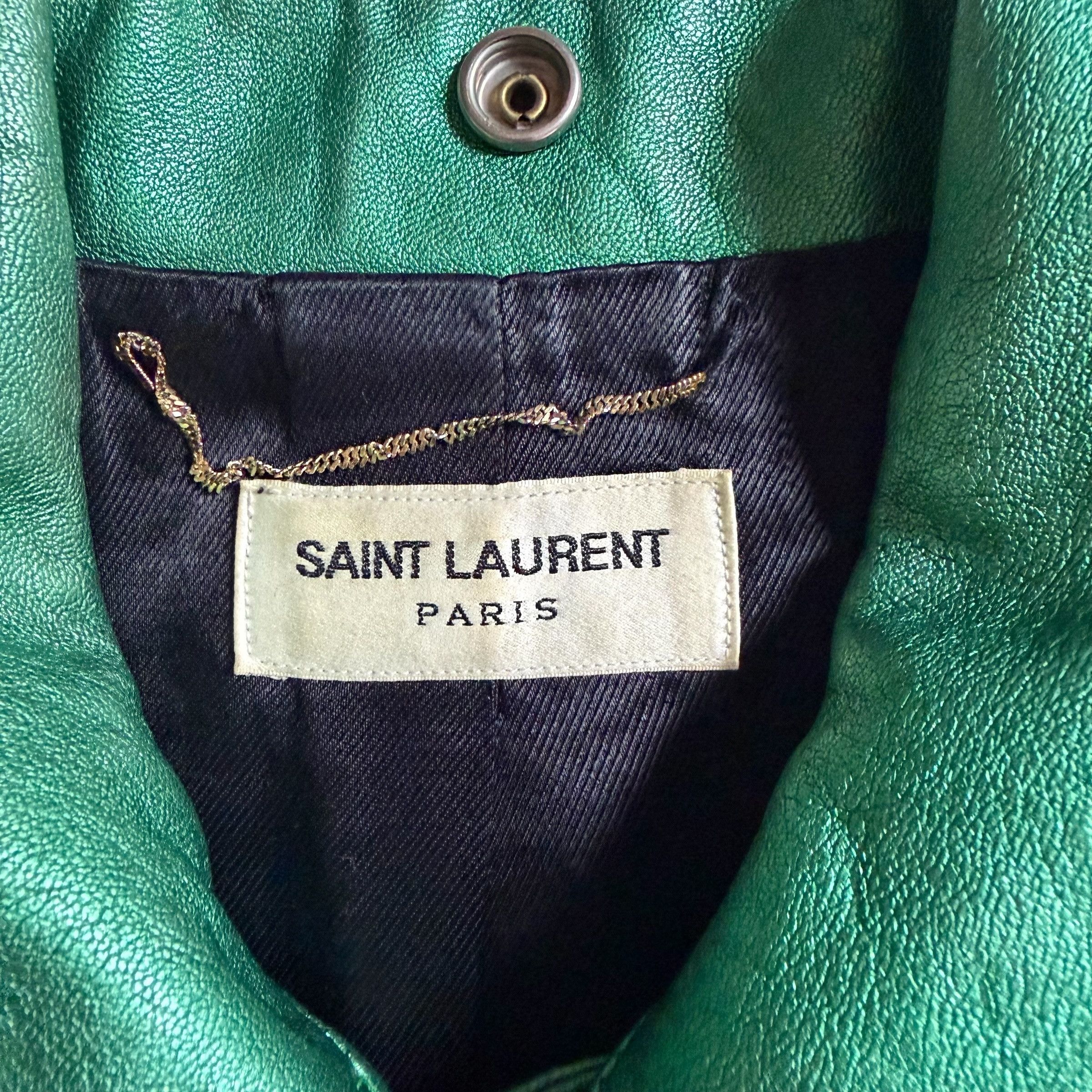 Yves Saint Laurent SAINT LAURENT 2013 HEDI SLIMANE LEATHER BIKER JACKET Size S / US 4 / IT 40 - 4 Thumbnail