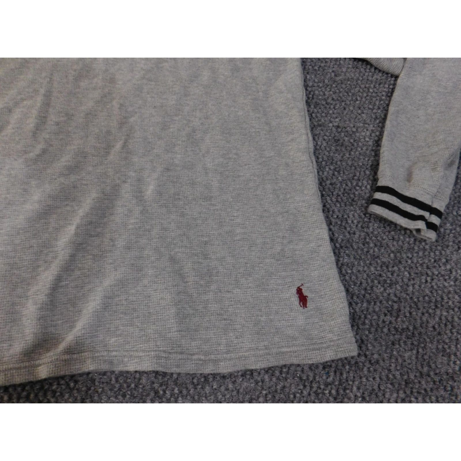 Polo Ralph Lauren Polo Ralph Lauren Hoodie Mens Small Gray Waffle Knit Thermal Pullover Pony Logo Size US S / EU 44-46 / 1 - 5 Thumbnail
