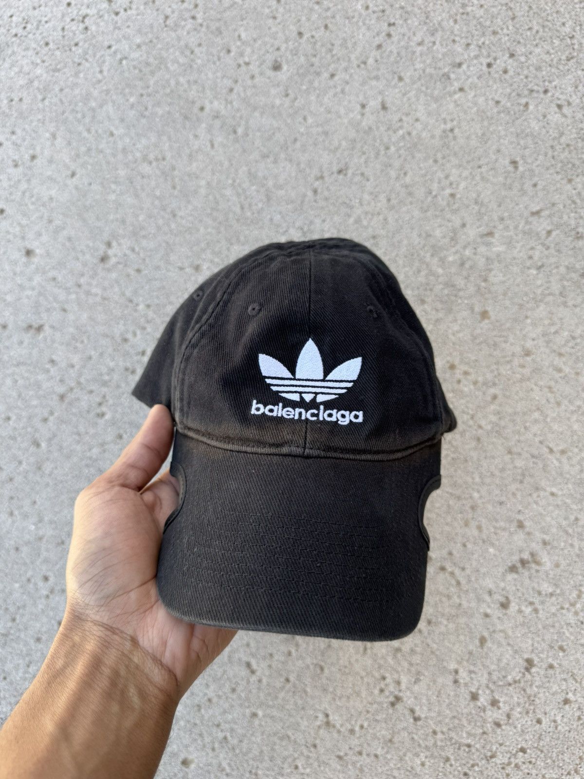 BALENCIAGA + adidas Distressed Logo-Embroidered Cotton-Twill