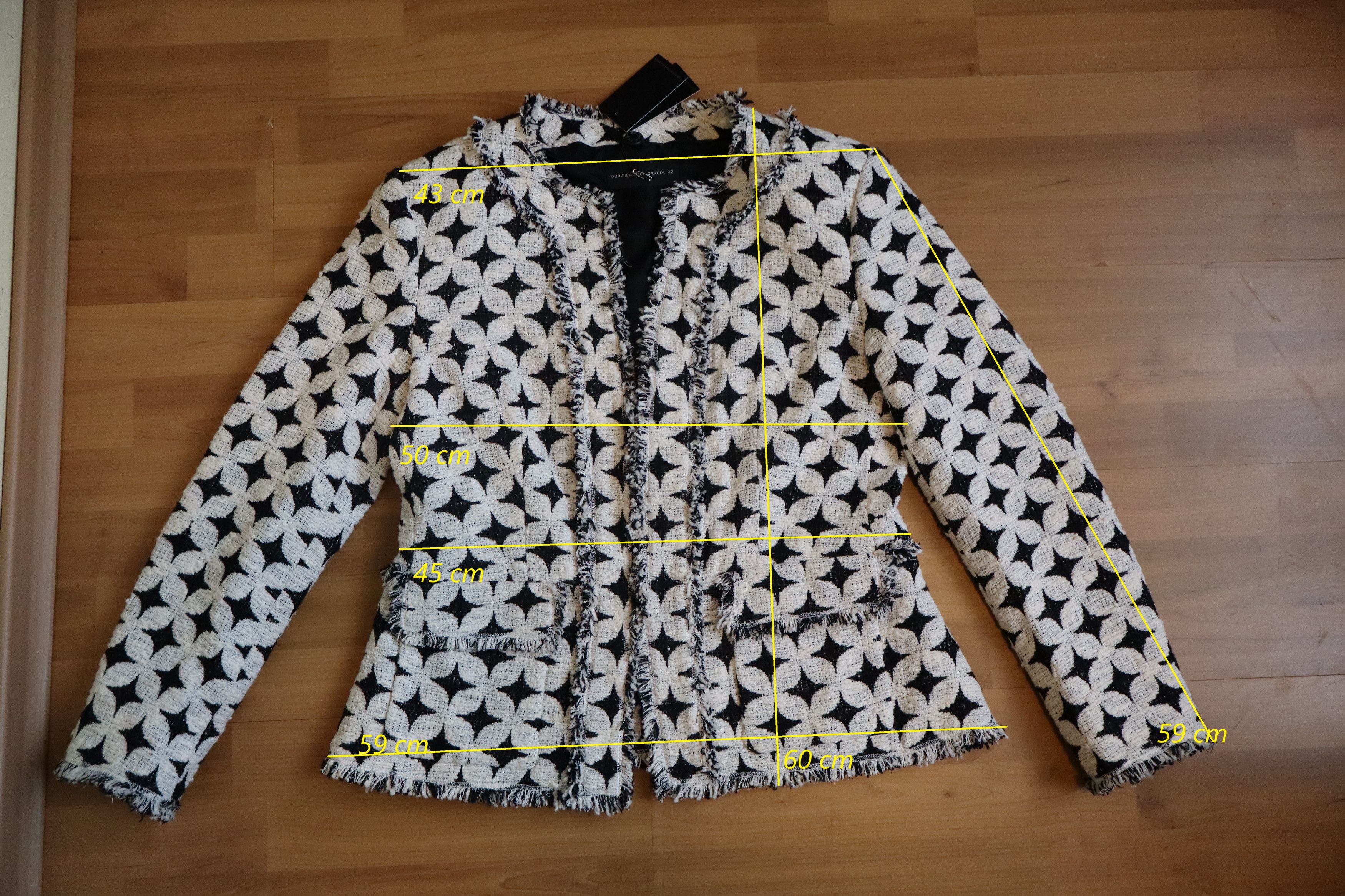PURIFICATION GARCIA Purificacion Garcia womens jackets black white New Size M / US 6-8 / IT 42-44 - 4 Thumbnail