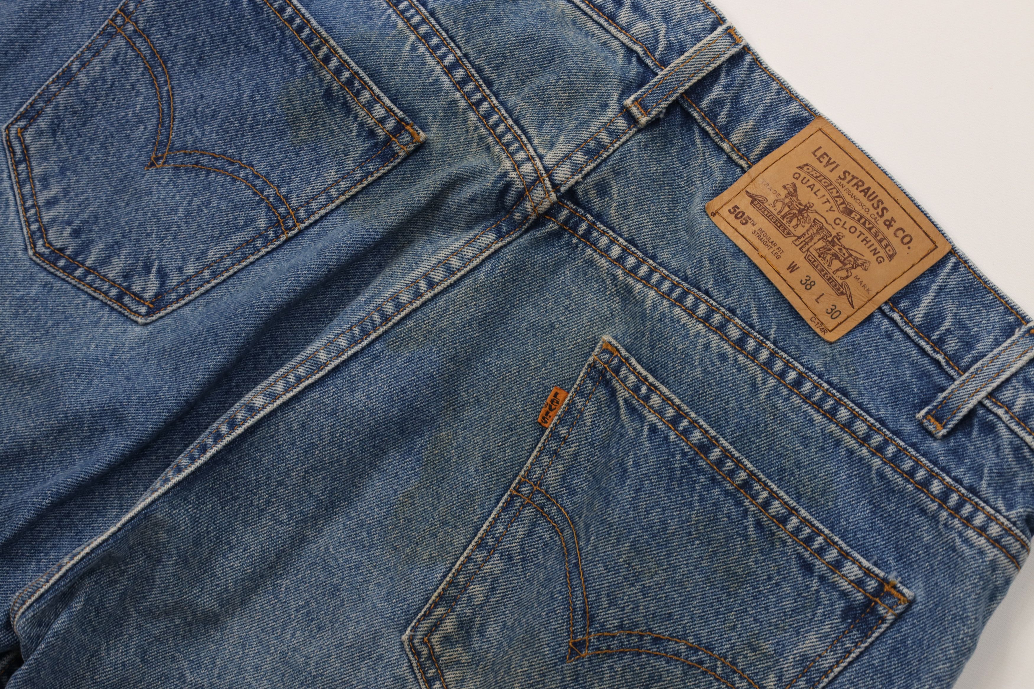 Levi's Vintage 90s Levis 505 Orange Tab Regular Straight Leg Jeans Size US 38 / EU 54 - 15 Thumbnail