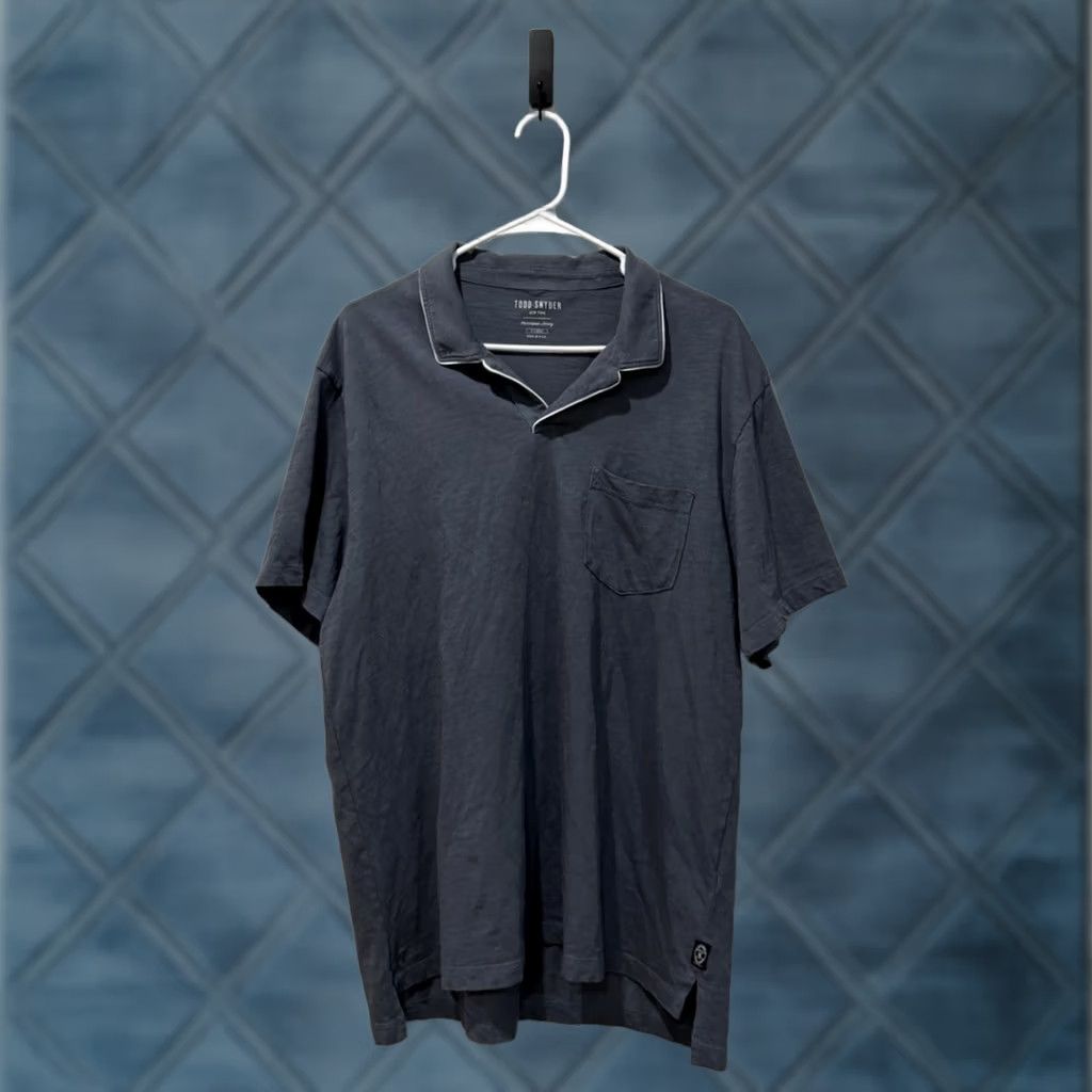 Todd Snyder Todd Snyder Polo Shirt Mens XL Blue Homespun Jersey Pocket Casual Size US XL / EU 56 / 4 - 1 Thumbnail