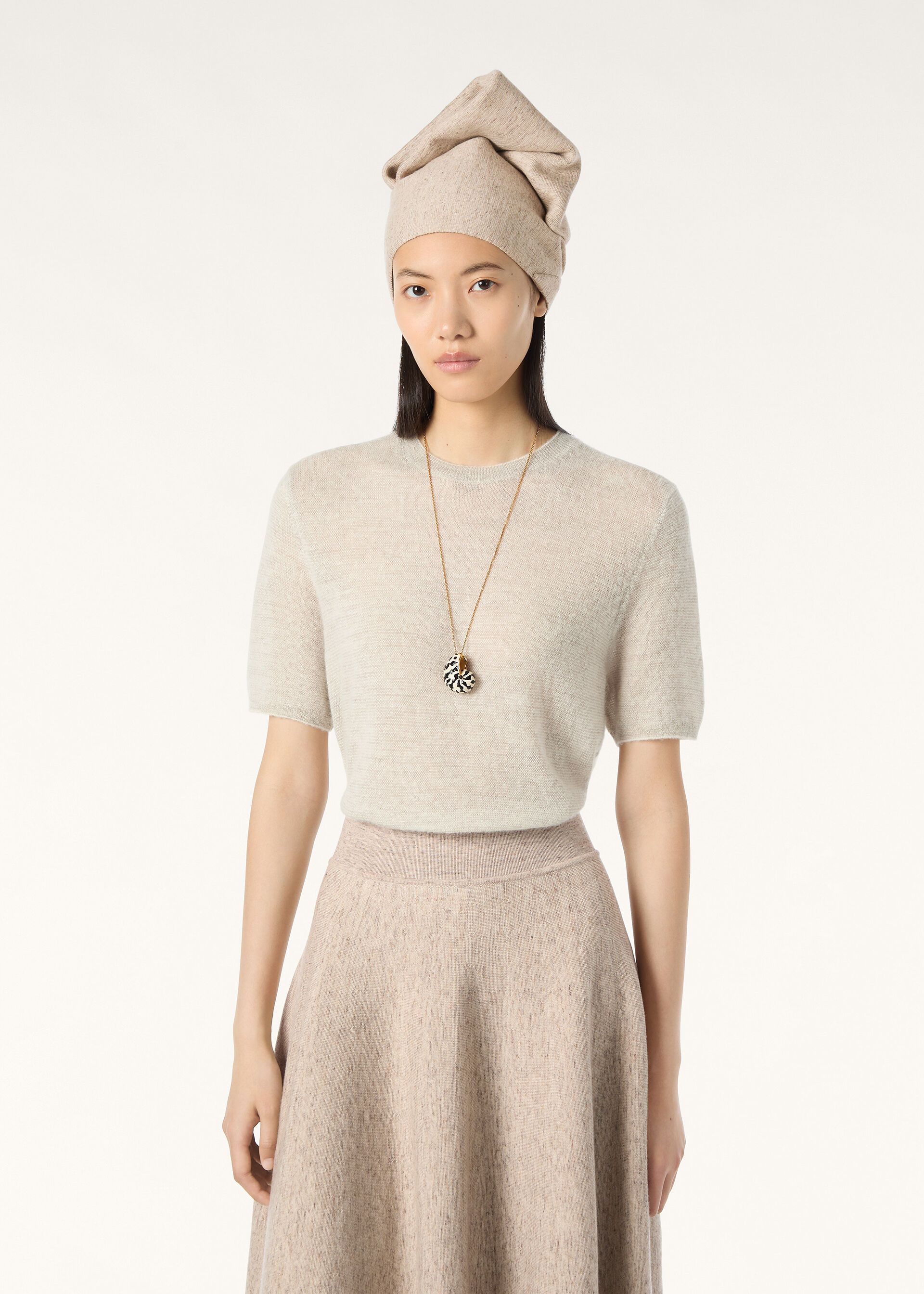 Loro Piana os11x0426 FAQ4528 Walnut Crewneck Sweater Creamy Sky/White Size XS / US 0-2 / IT 36-38 - 4 Thumbnail