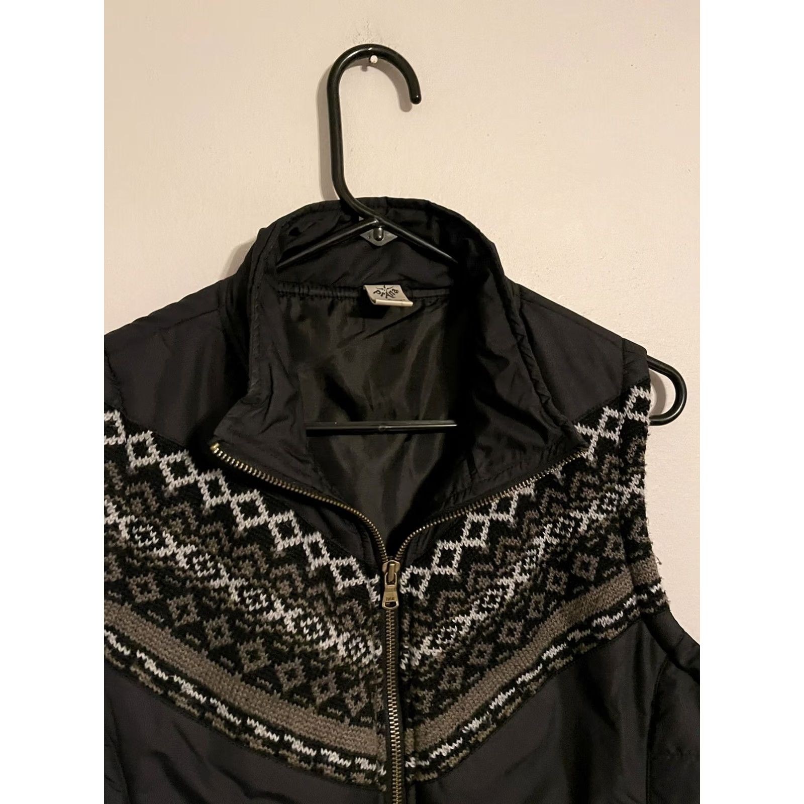 Prana PrAna Black Fair Isle Vest Puffer Jacket Full Zip Insulated Womens Large L Size L / US 10 / IT 46 - 2 Thumbnail