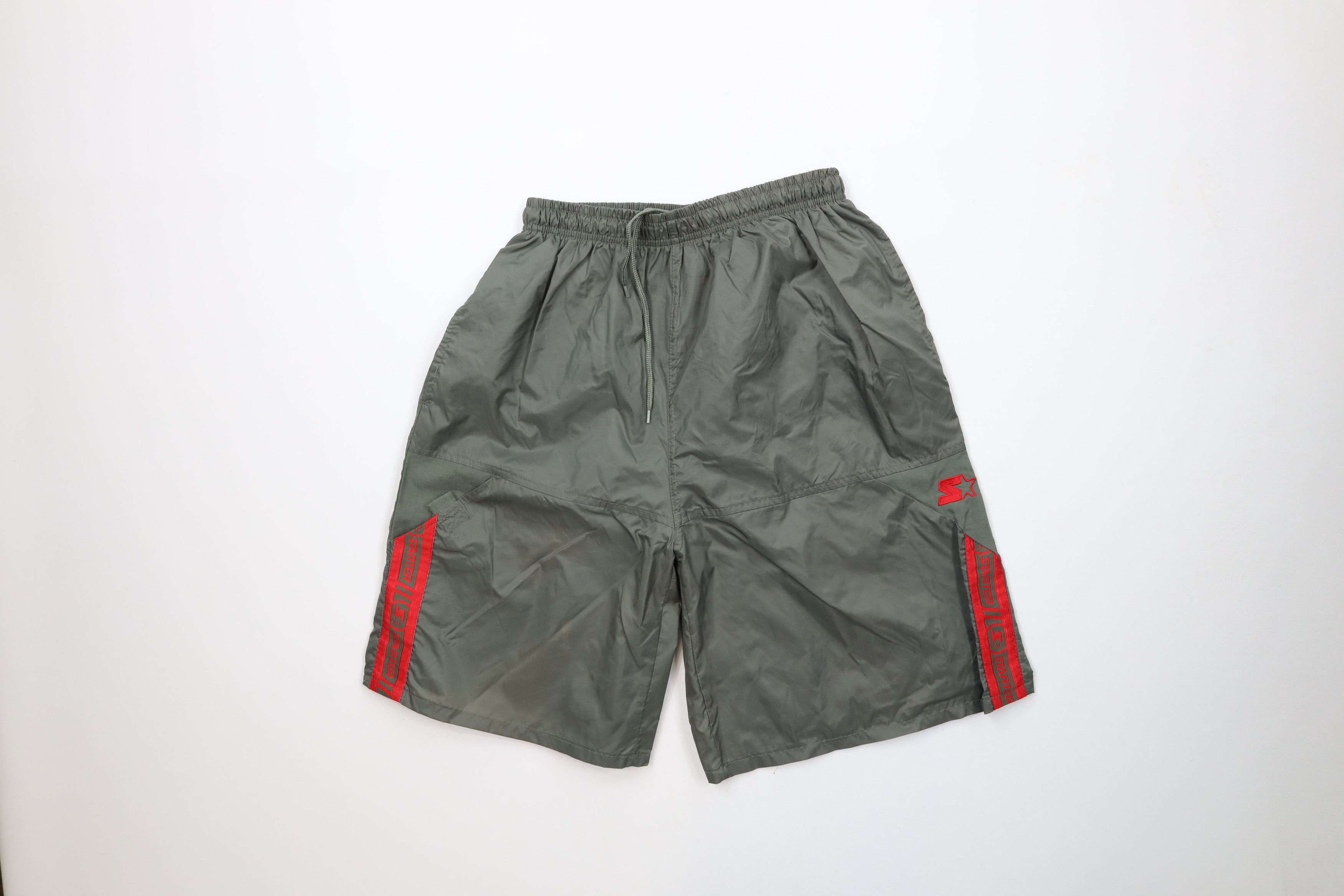 Starter × Vintage Vintage 90s Starter Logo Baggy Windbreaker Shorts Green Size US 30 / EU 46 - 1 Thumbnail