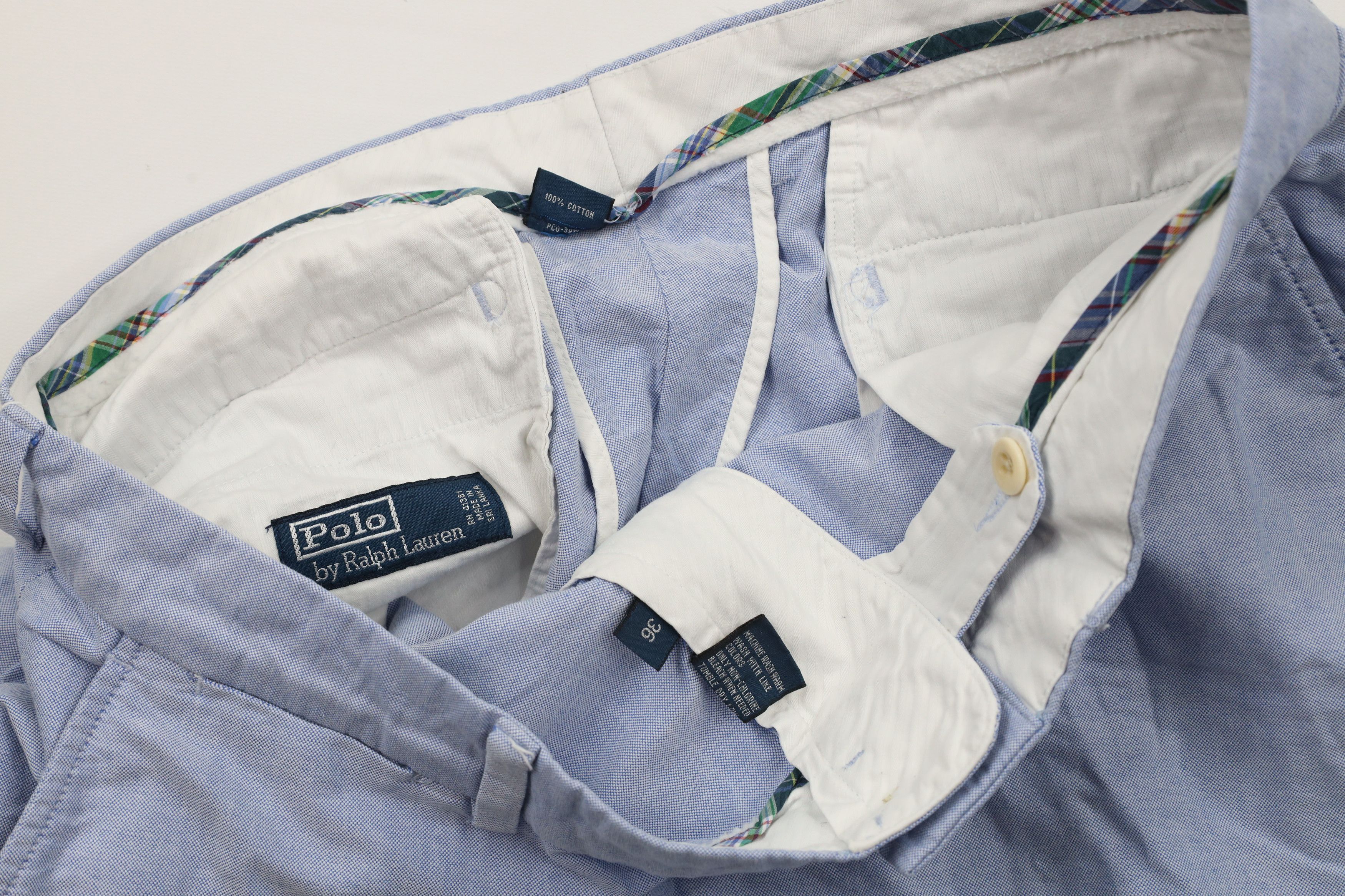 Ralph Lauren × Vintage Vintage 90s Ralph Lauren Front Above Knee Chino Shorts Blue Size US 36 / EU 52 - 7 Thumbnail