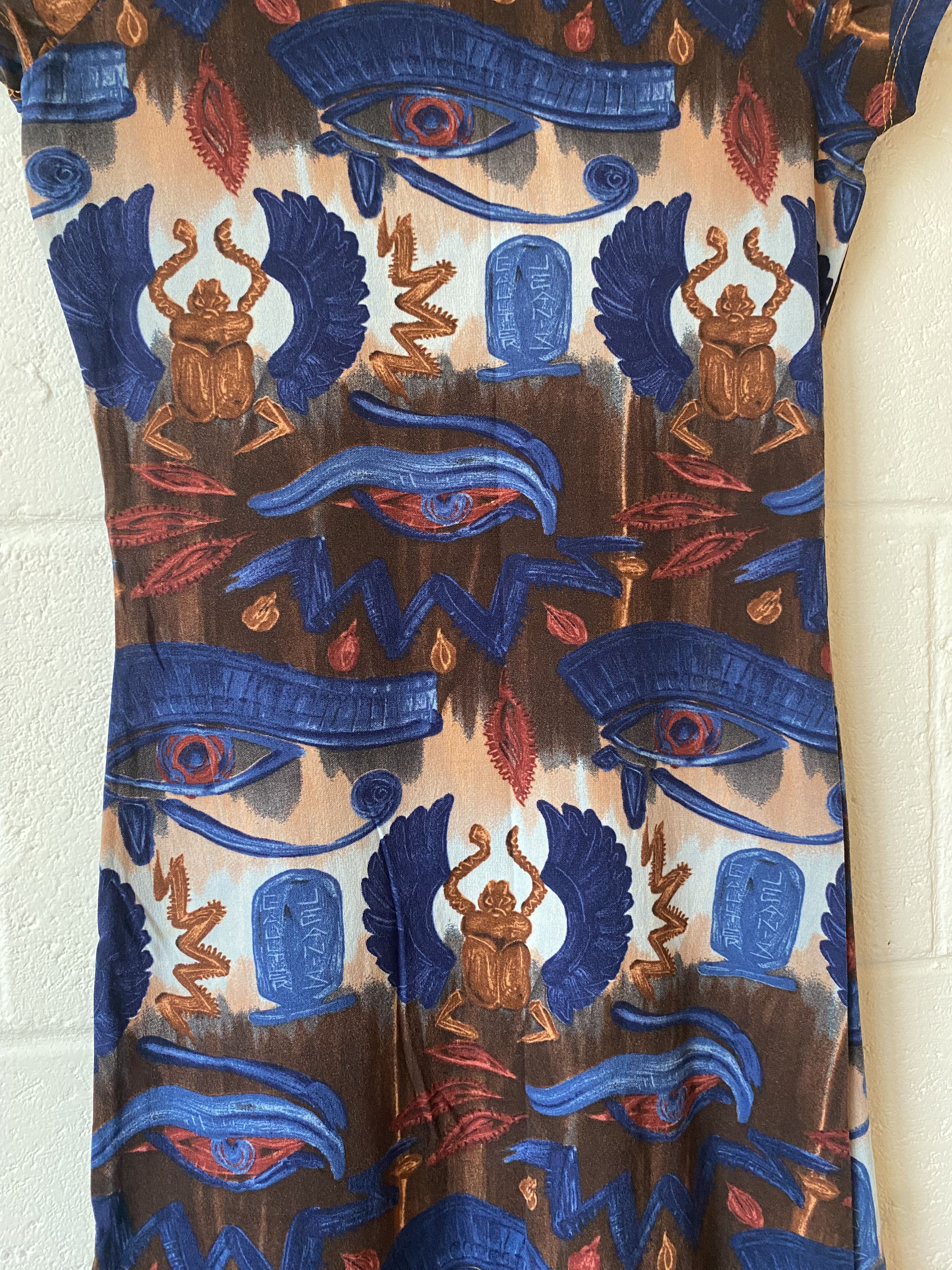Jean Paul Gaultier JPG Egypt SS1997 Eye of Horus Scarab Hieroglyph Maxi Dress Size XS / US 0-2 / IT 36-38 - 5 Thumbnail