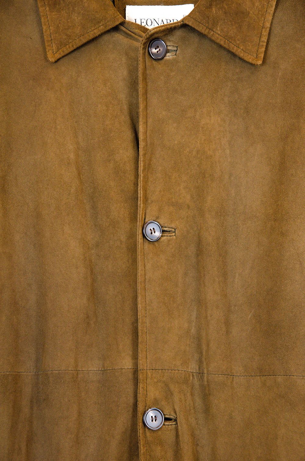 Leonardo Vintage Suede Leather Car Coat Brown EU 52