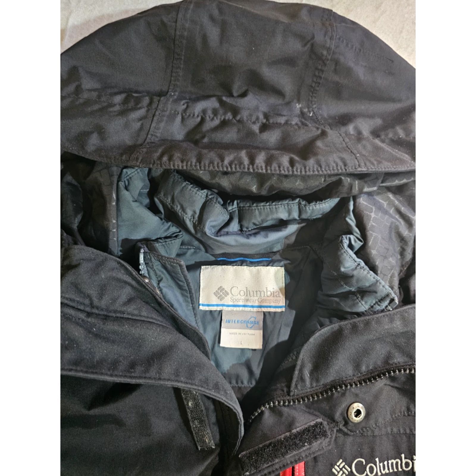 Vintage VINTAGE Columbia Interchange Jacket Mens Lg Winter Full Zip Black/Red Long Sleeve Hooded Size US L / EU 52-54 / 3 - 3 Thumbnail