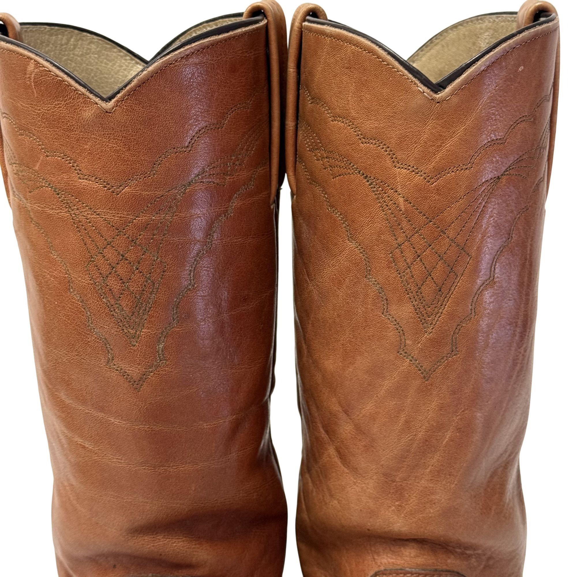 Frye Vtg FRYE COGNAC Leather Distressed Cowboy Western Boots Size US 9 / EU 42 - 14 Thumbnail