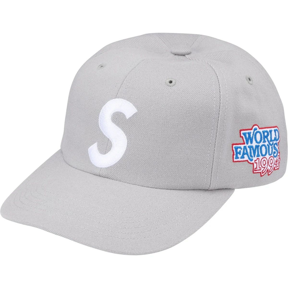 Supreme World Famous S Logo 6-Panel Grey Gray