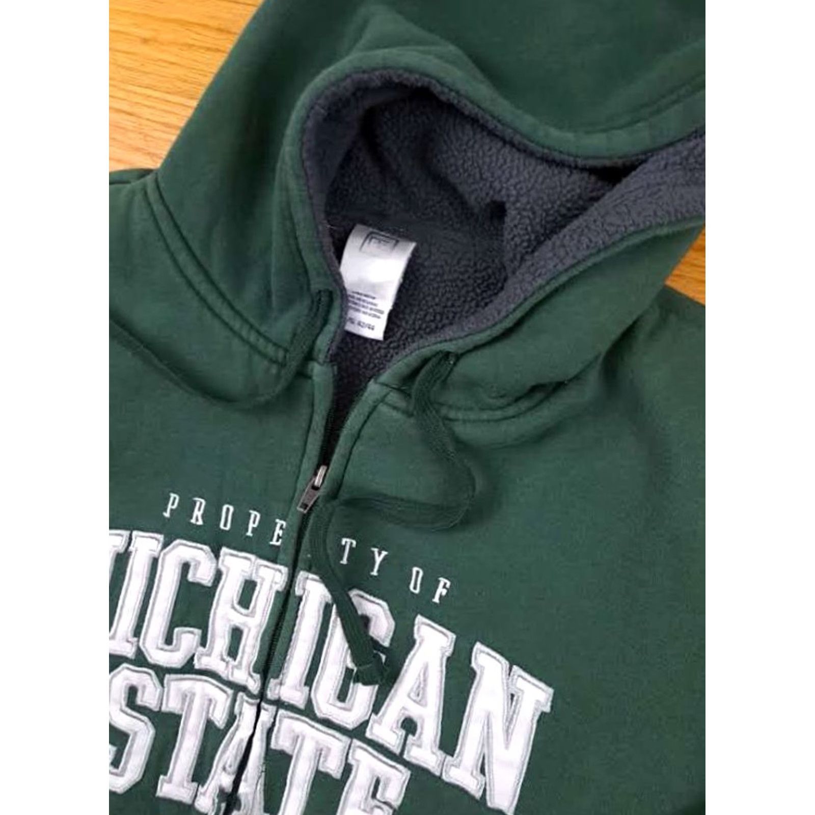 Vintage VINTAGE Pro Edge Michigan State Insulated Hooded Full Zip Jacket L Green Mens Size US L / EU 52-54 / 3 - 3 Thumbnail
