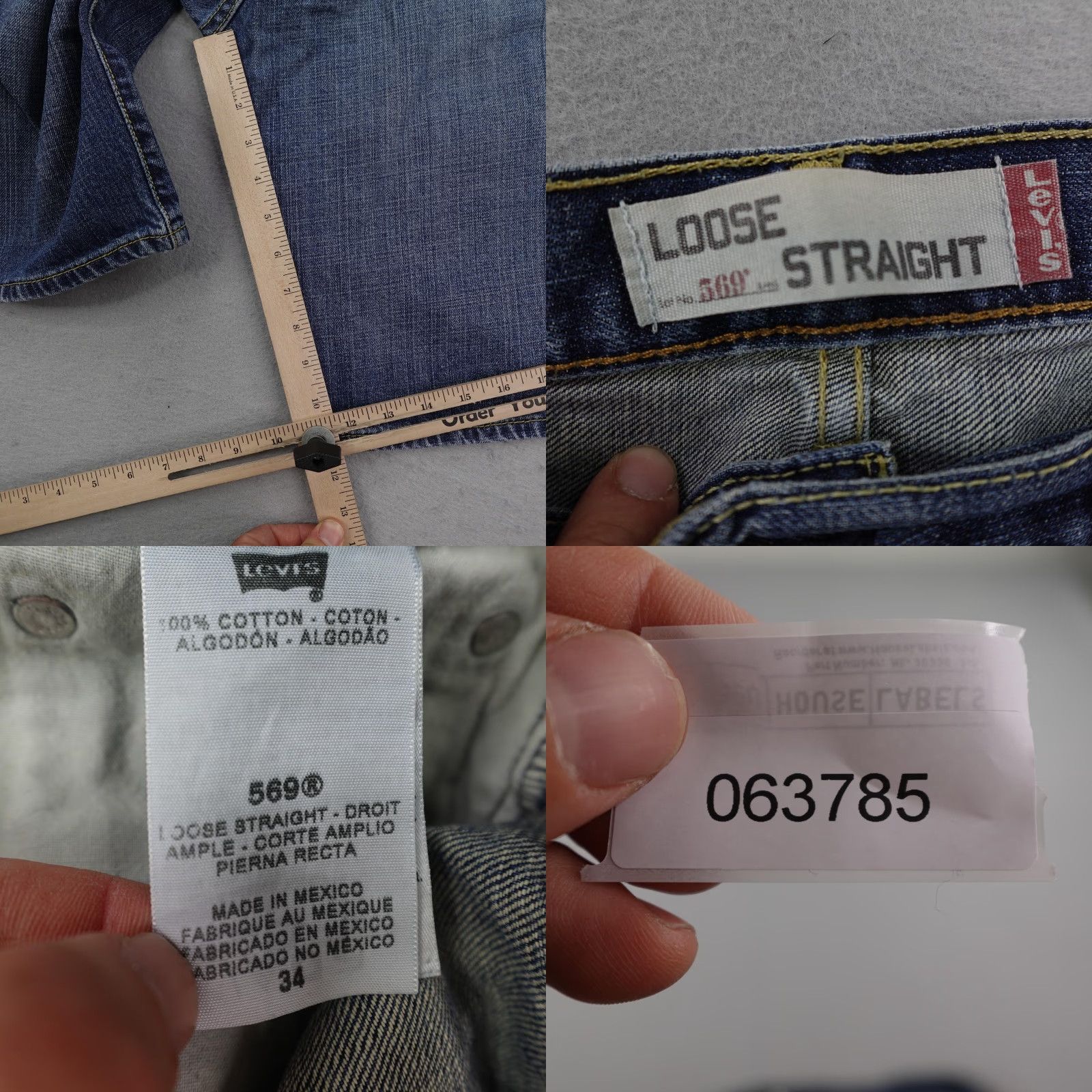 Levi's Levi's Shorts Men 34 Blue Denim 569 Loose Straight Fit Jorts Baggy Faded Casual Denim Size US 34 / EU 50 - 8 Thumbnail