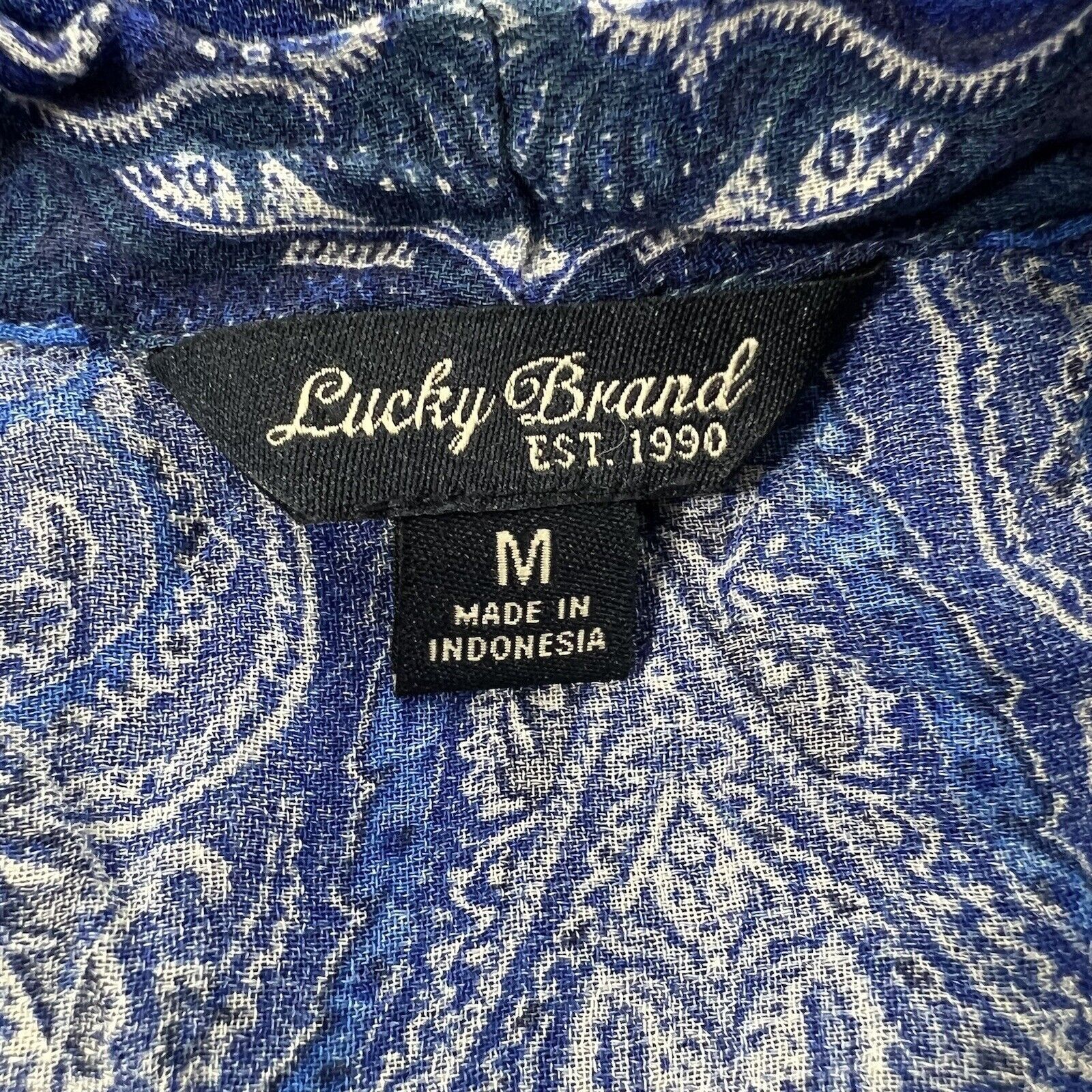 Lucky Brand Lucky Brand Blue & White Blouse Lightweight Top Size M / US 6-8 / IT 42-44 - 3 Thumbnail