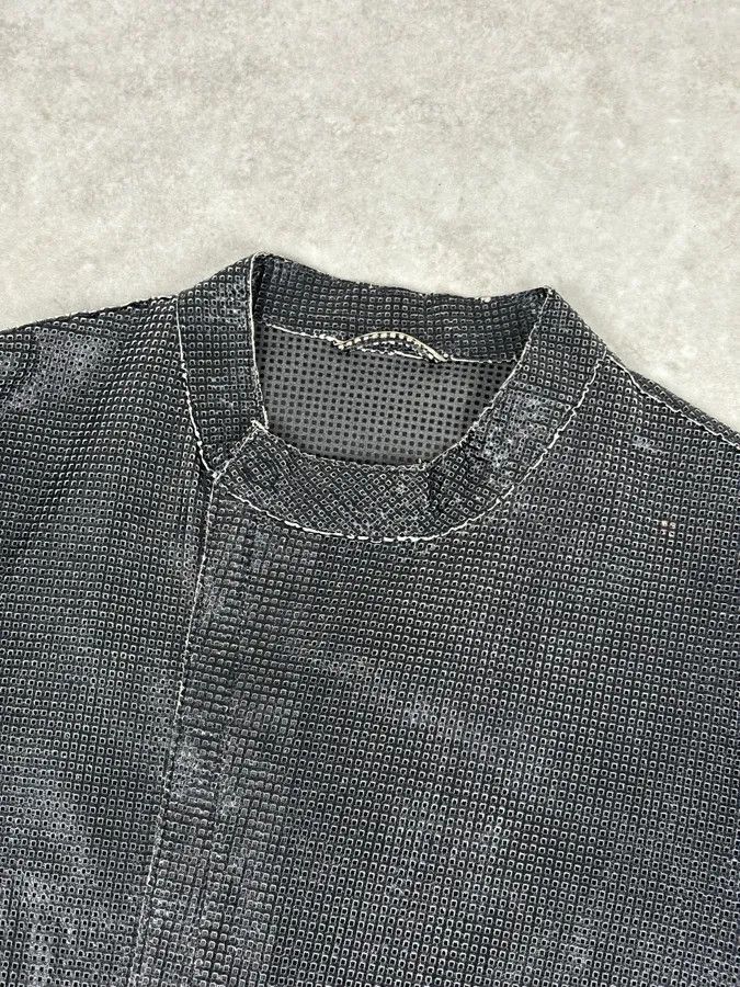 Emporio Armani SS2014 Emporio Armani Dark Grey Leather Perforated Laser-Cut Jacket Size US L / EU 52-54 / 3 - 5 Thumbnail
