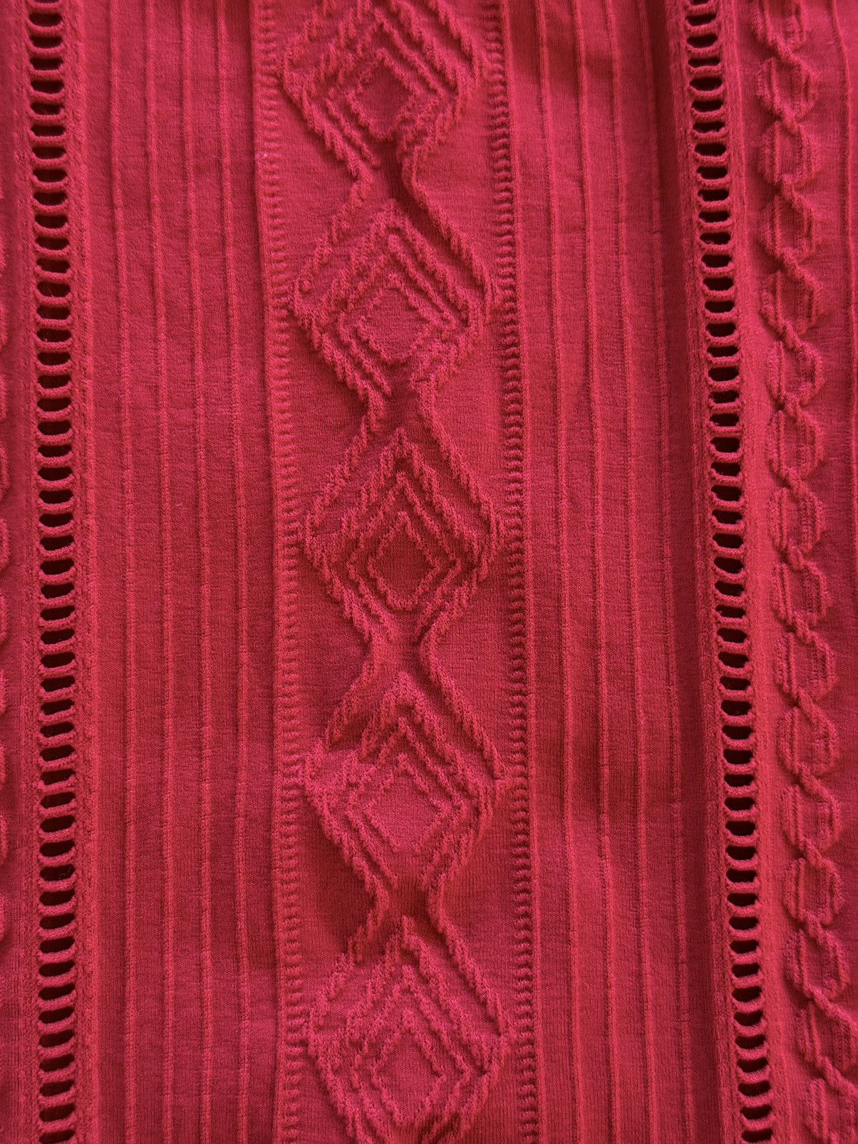Other F&F Red Jacquard Ribbed Bodycon Tank Cutout Sides One Size Size ONE SIZE - 9 Thumbnail
