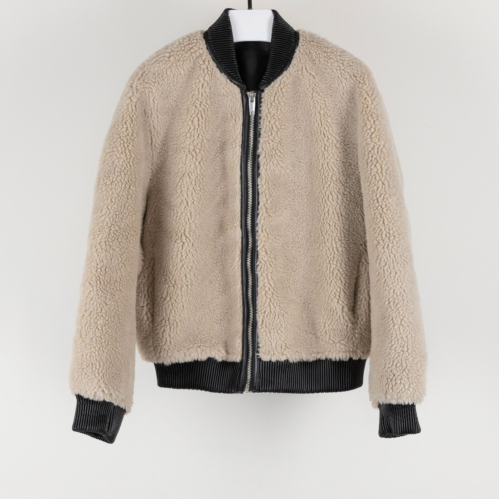 The Kooples The Kooples Women Faux Fur Bomber Jacket Ecru Size 2/M Size M / US 6-8 / IT 42-44 - 3 Thumbnail
