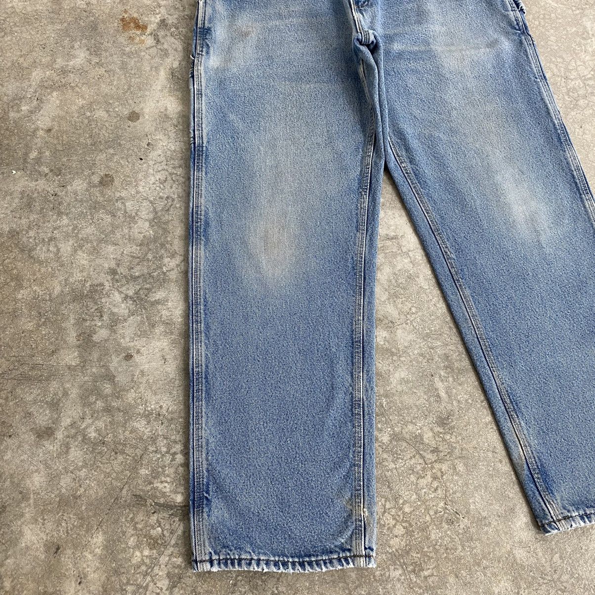 Carhartt VTG Carhartt Blanket Lined Faded Blue Carpenter Denim Jeans Size US 35 - 9 Thumbnail