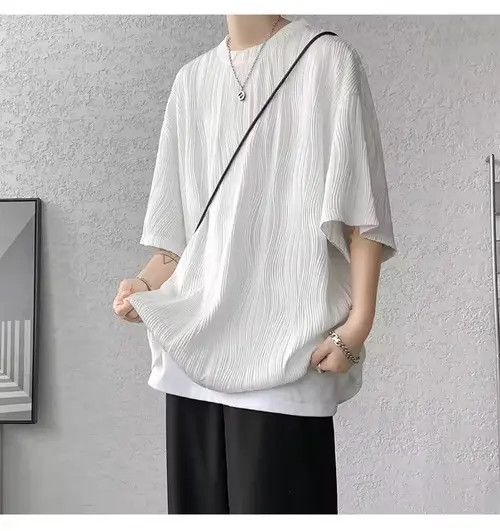 Japanese Brand Himejima x Ema 💎 Korean Wave Pleated Relaxed Tee T-shirt Size US M / EU 48-50 / 2 - 6 Thumbnail